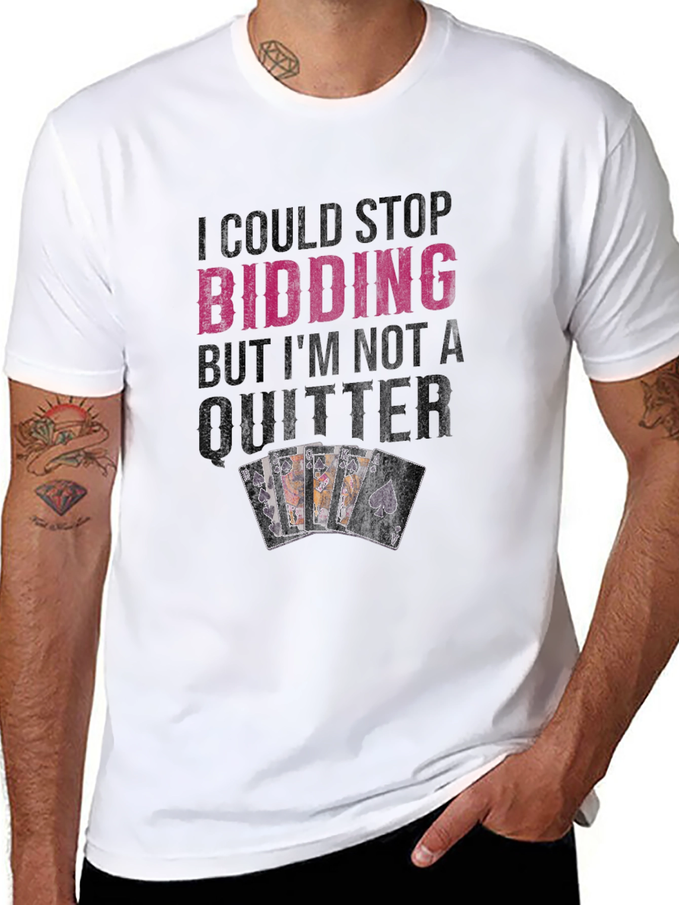 Black Bidding Not A Quitter Graphic T-Shirt view 8