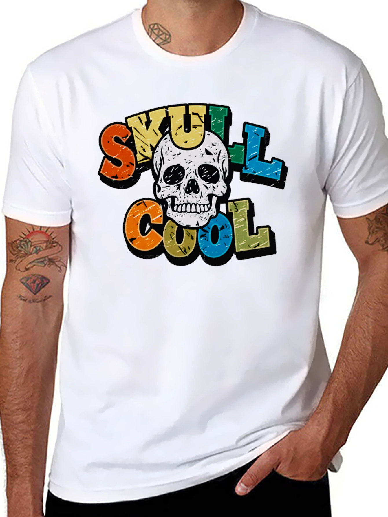Black Skull Cool Graphic T-Shirt view 8
