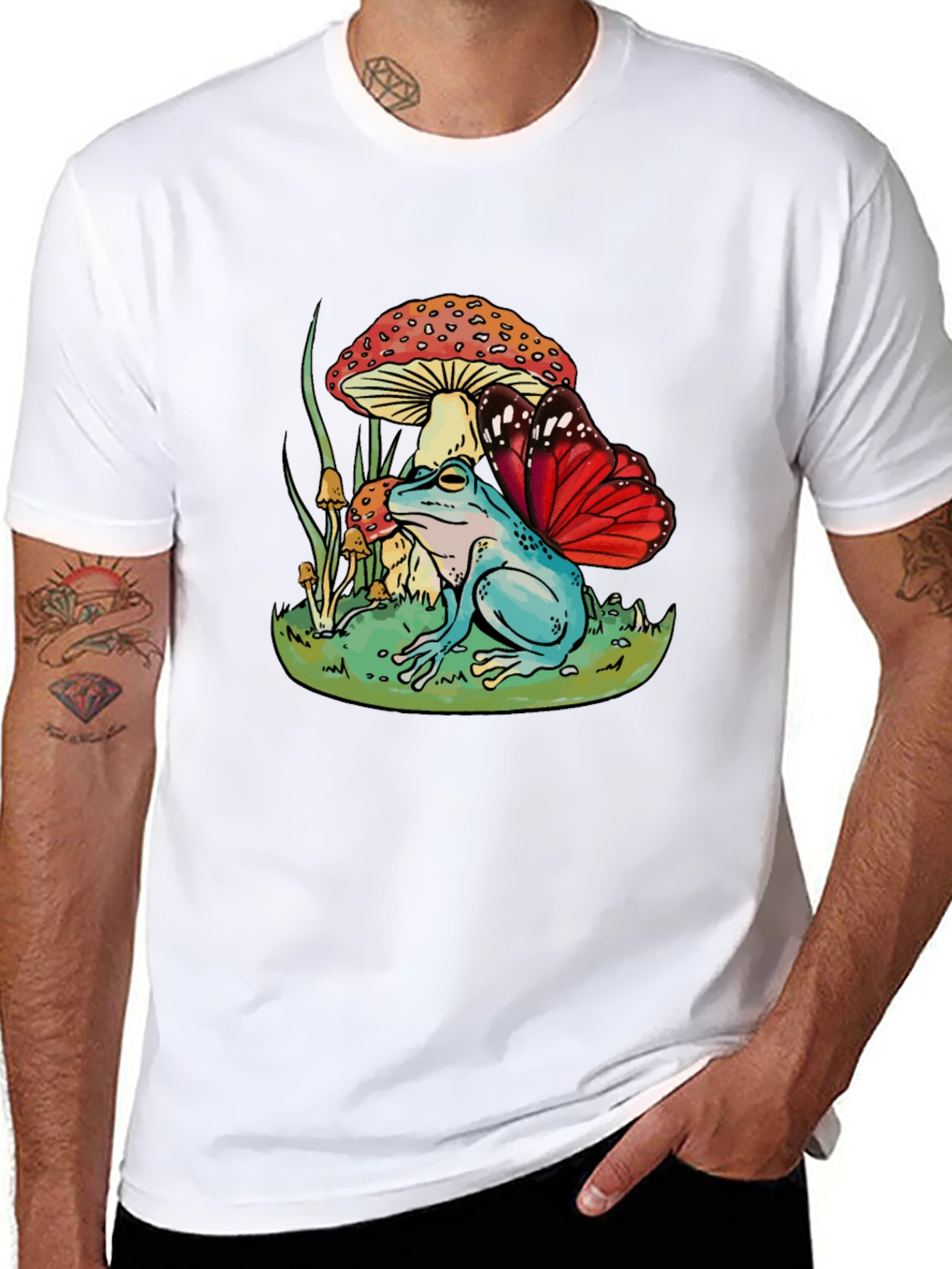 Black Frog & Mushroom Graphic Tee view 8