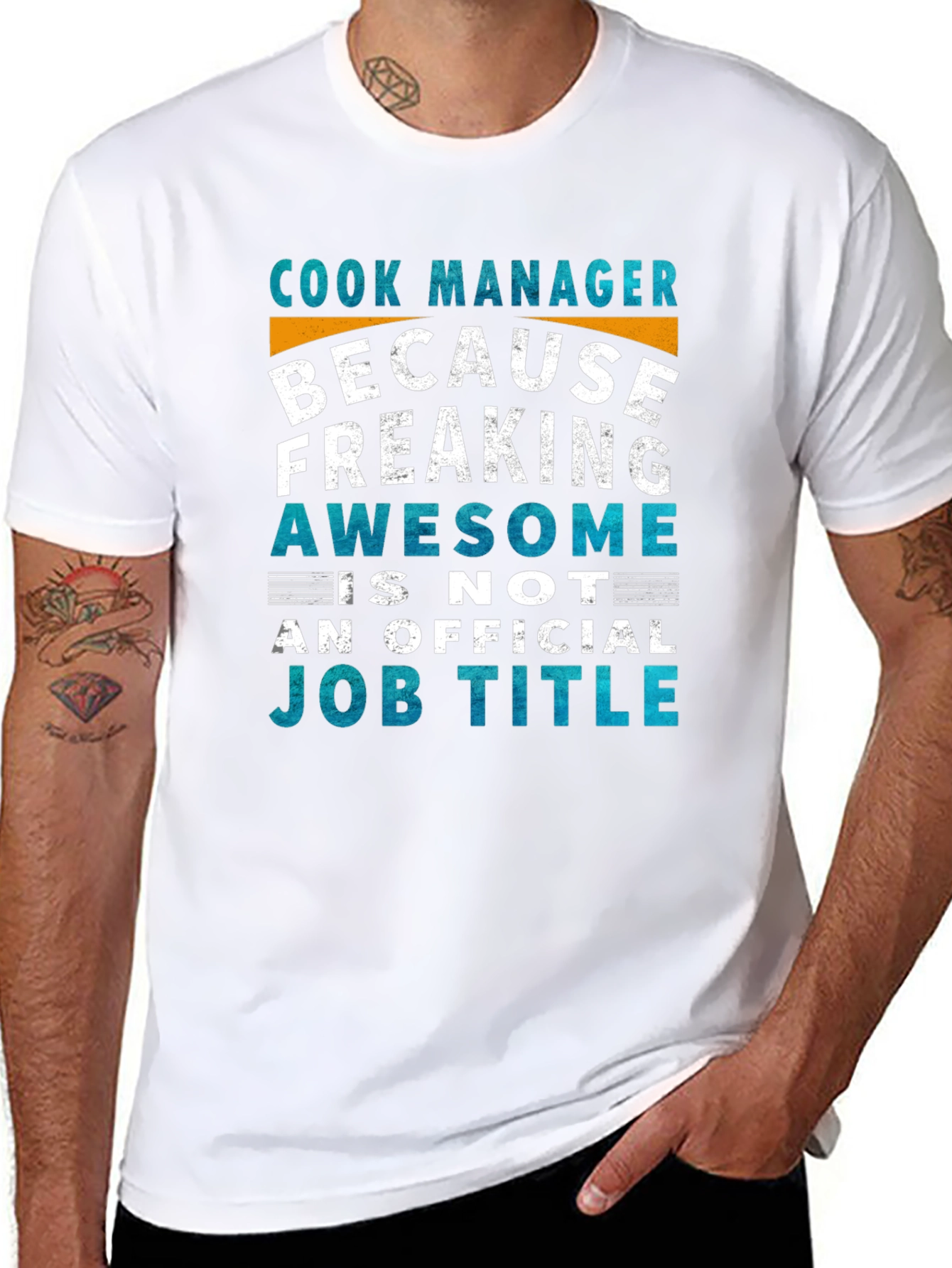 Black Cook Manager Awesome Job Title T-Shirt view 8