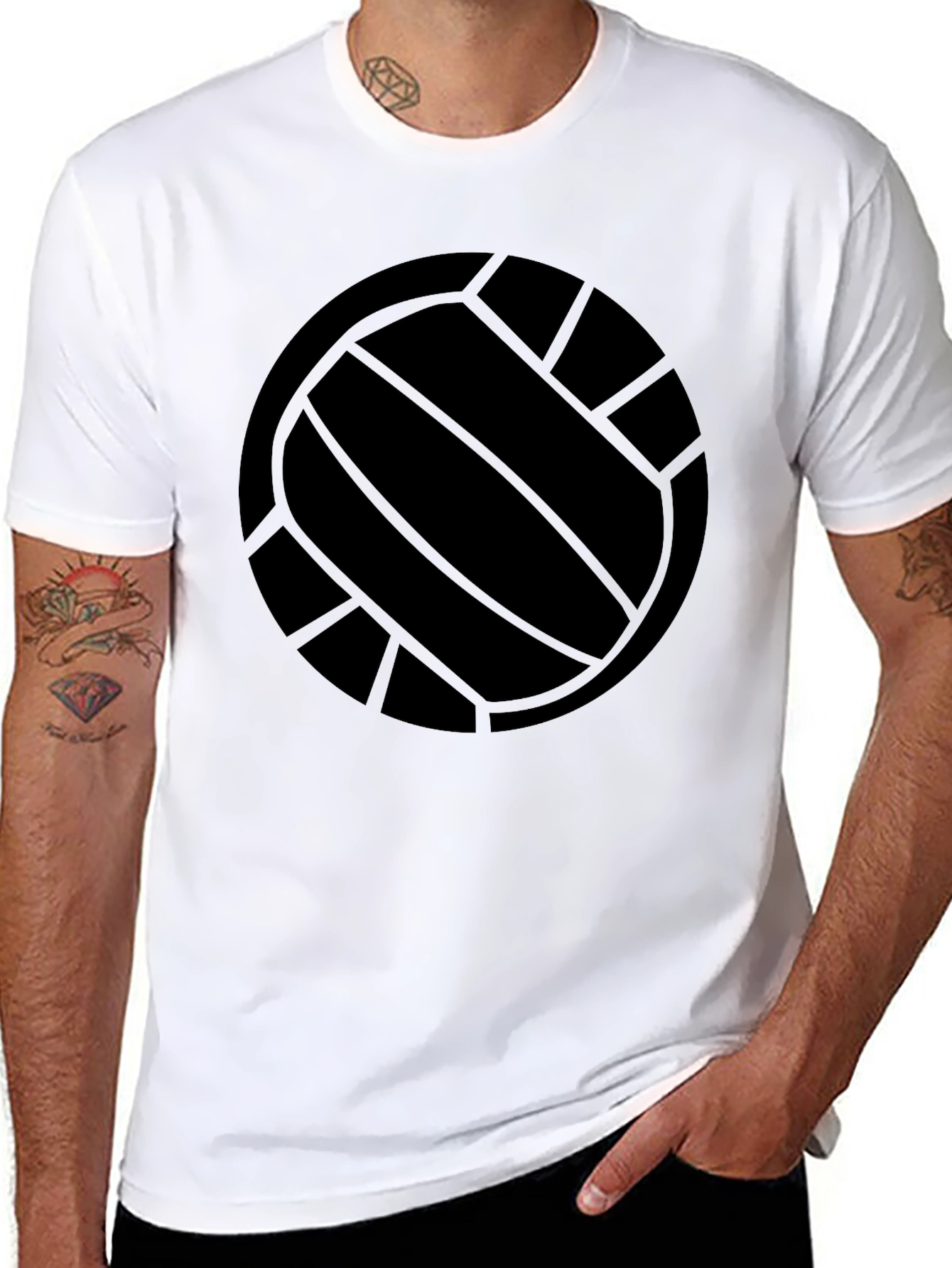 Black Black Volleyball Graphic T-Shirt view 8