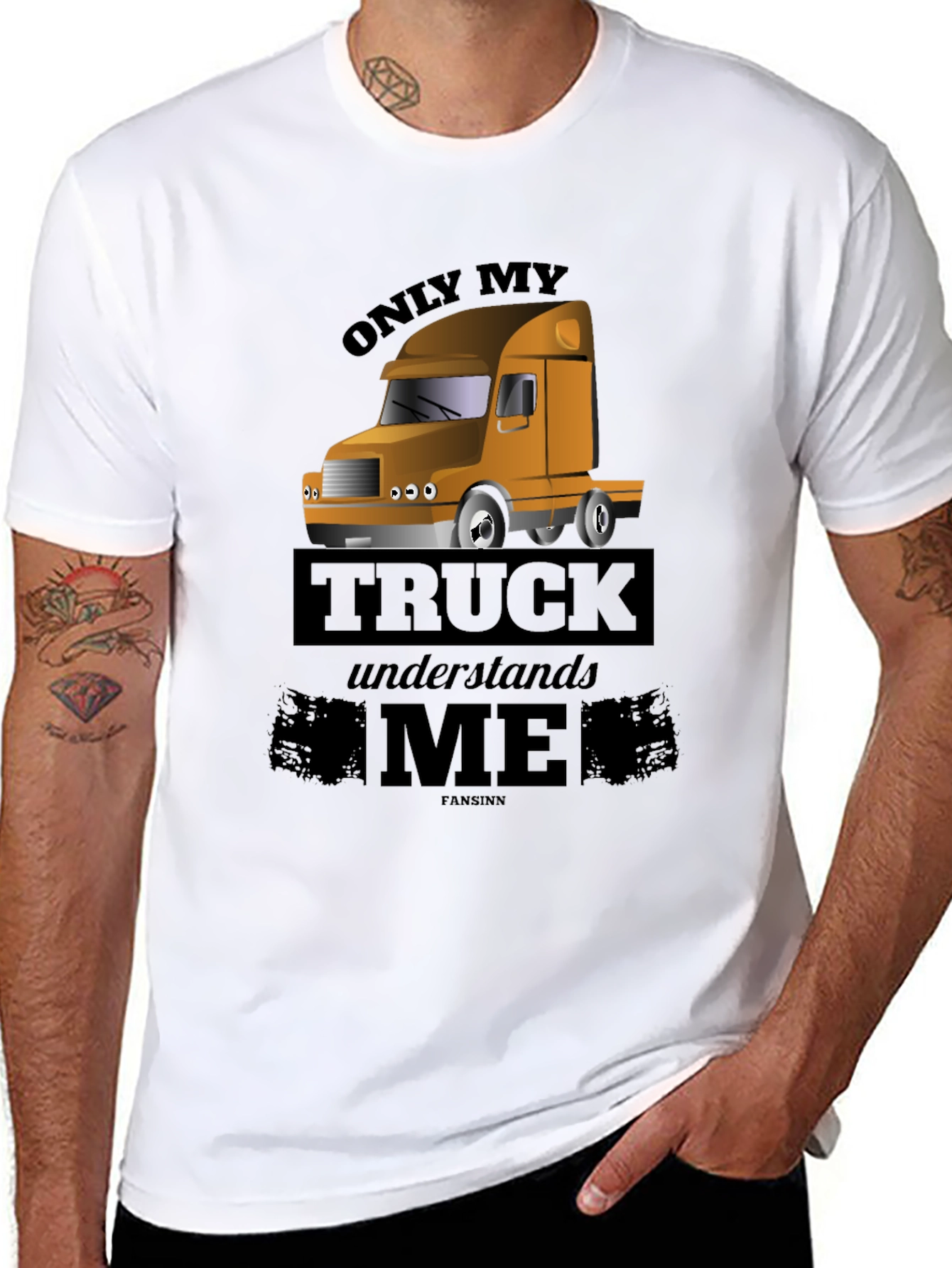 Trucker T-Shirt: Only My Truck Understands Me - Black Cotton Tee - 8