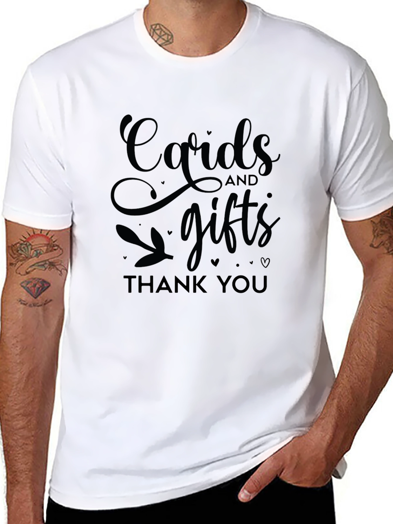 Cards and Gifts Thank You Black T-Shirt - 8
