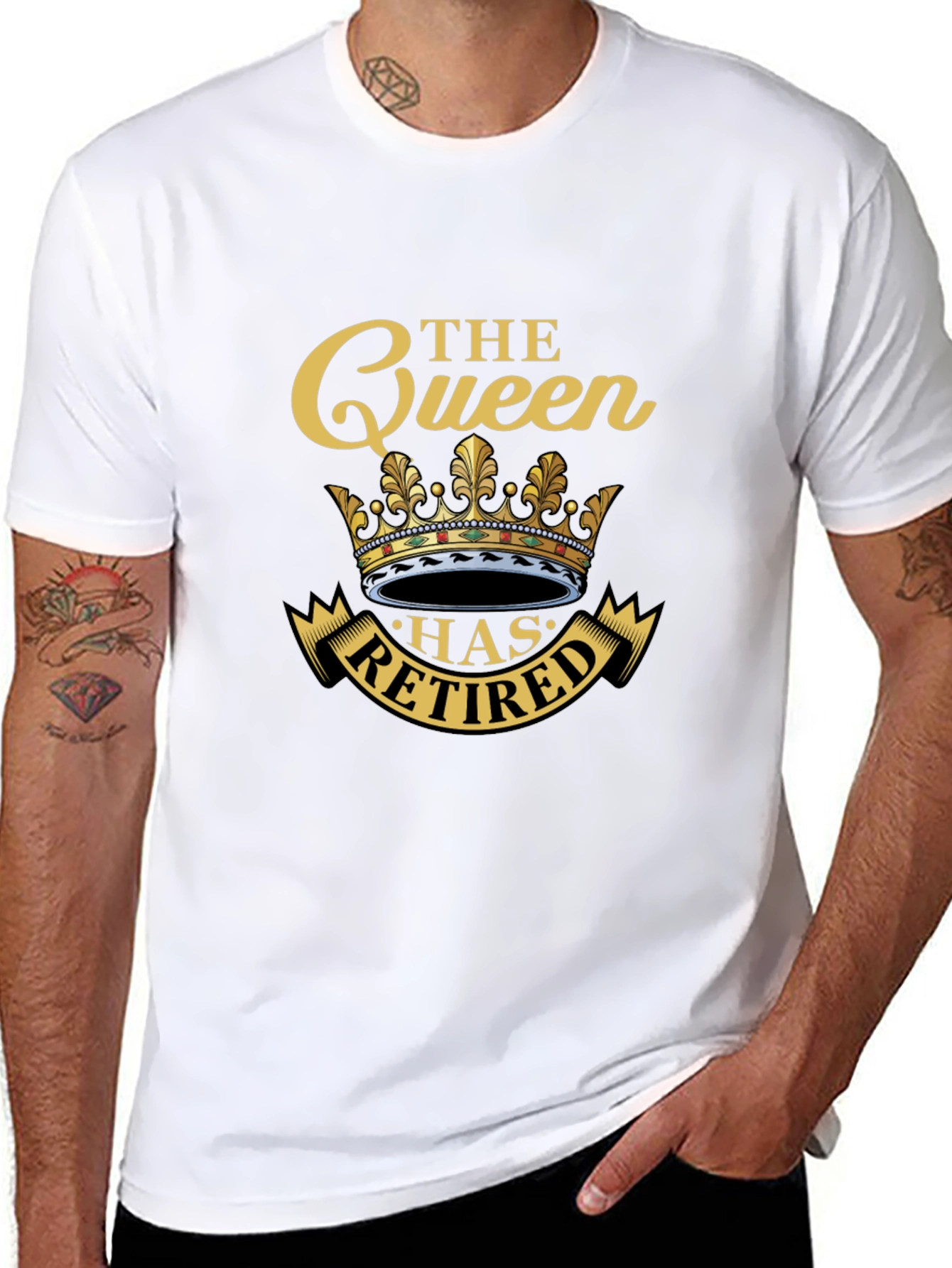 Black The Queen Has Retired T-Shirt view 8