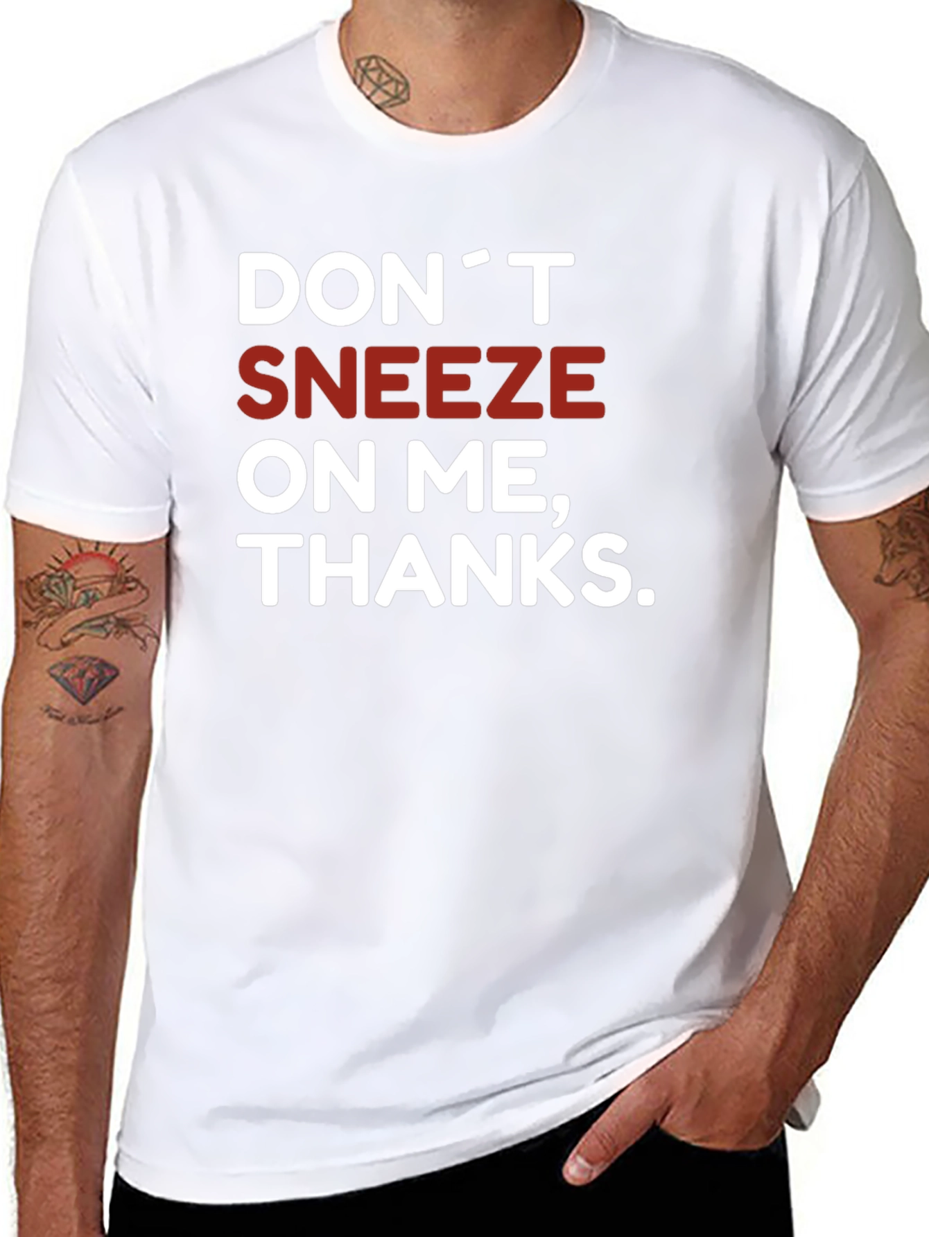 Black Don't Sneeze On Me T-Shirt Novelty Graphic Tee view 8