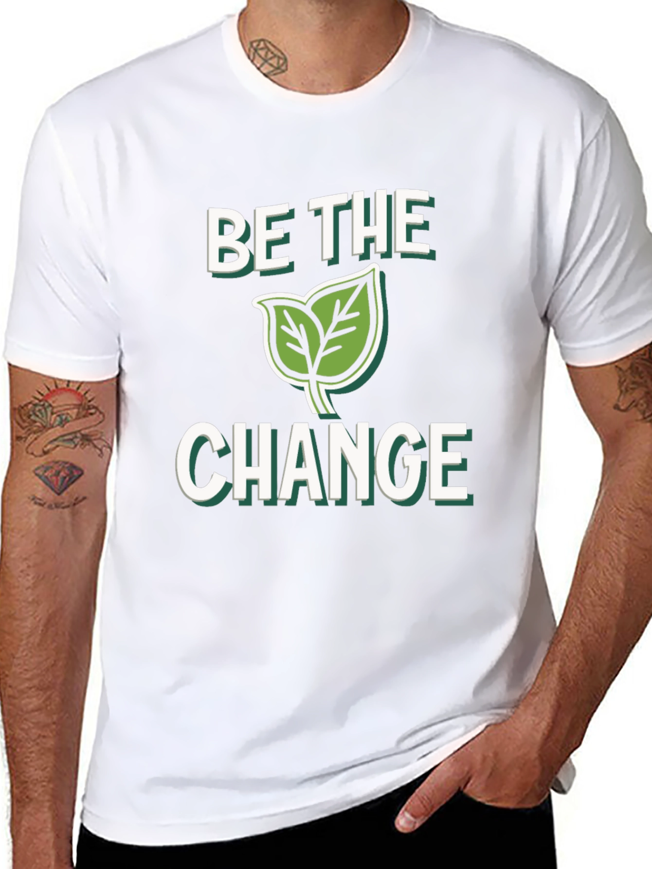 Black Be The Change Graphic T-Shirt - Eco Friendly Design view 8