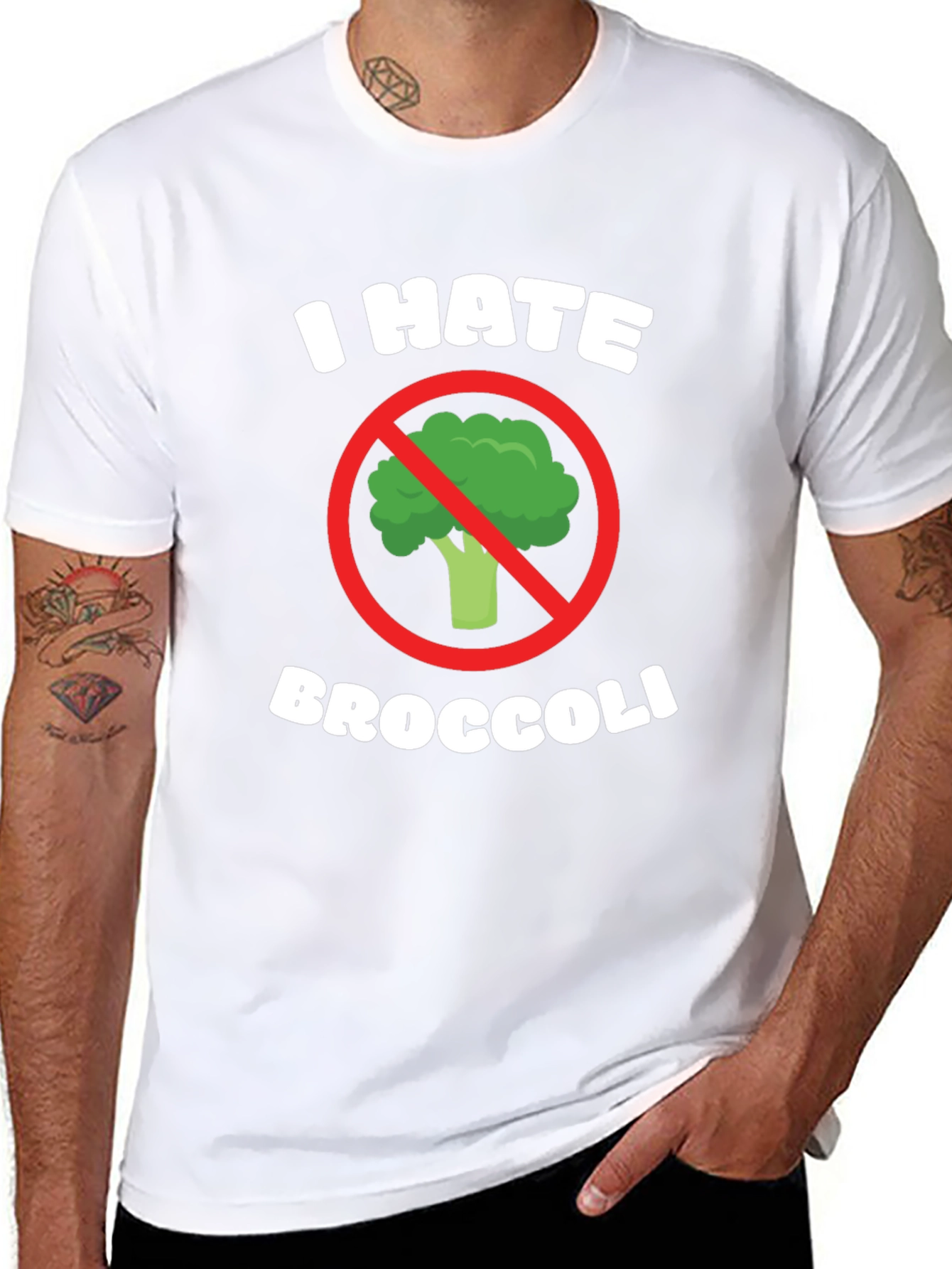 Black I Hate Broccoli Graphic Tee - Black T-Shirt view 8