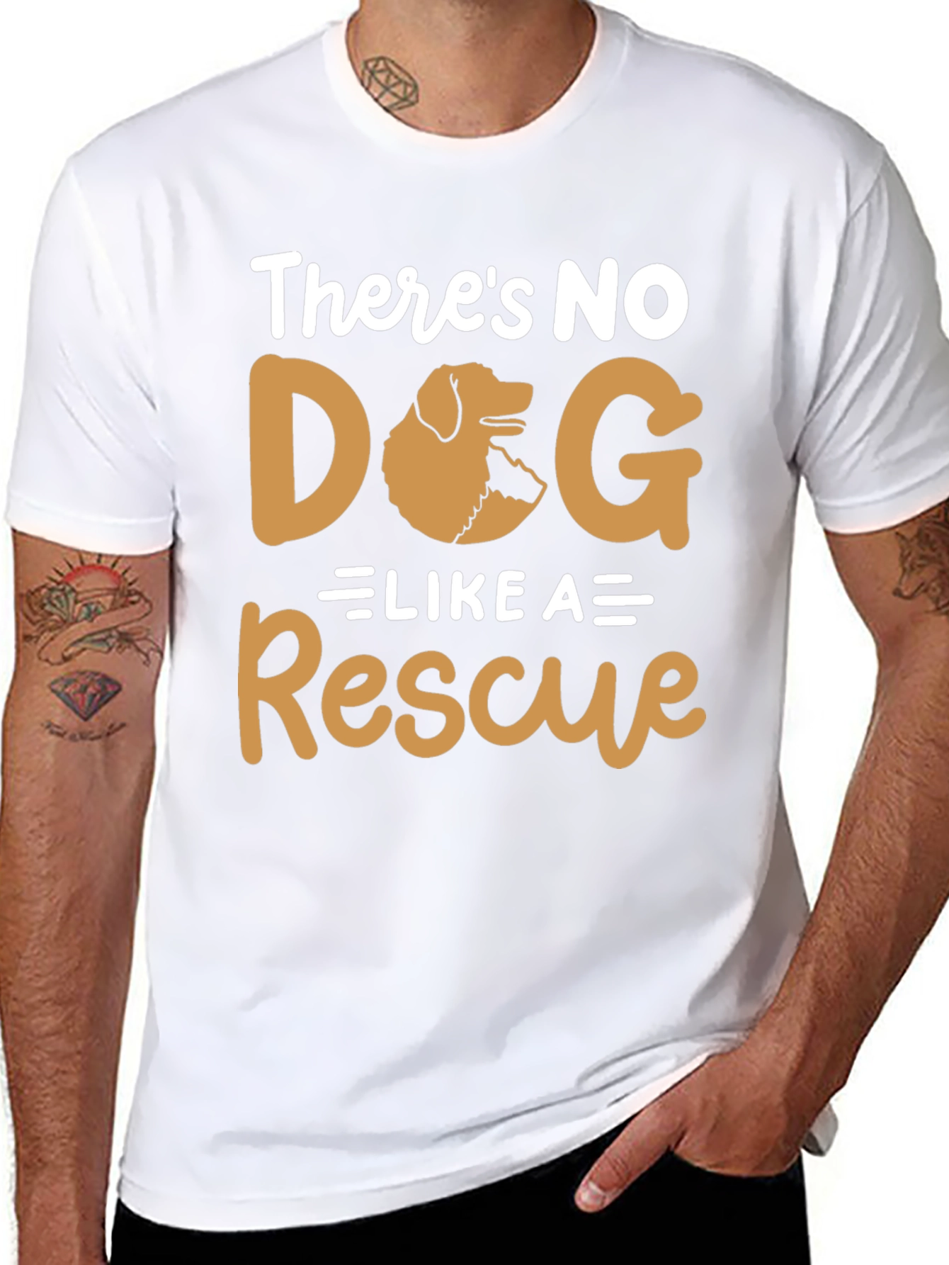 Black Rescue Dog T-Shirt - Unisex Graphic Tee view 8