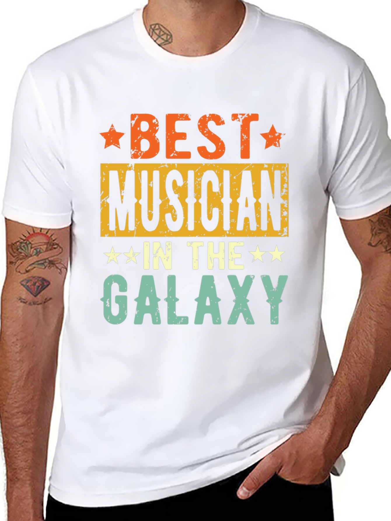 Black Best Musician in the Galaxy T-Shirt - Retro Style view 8