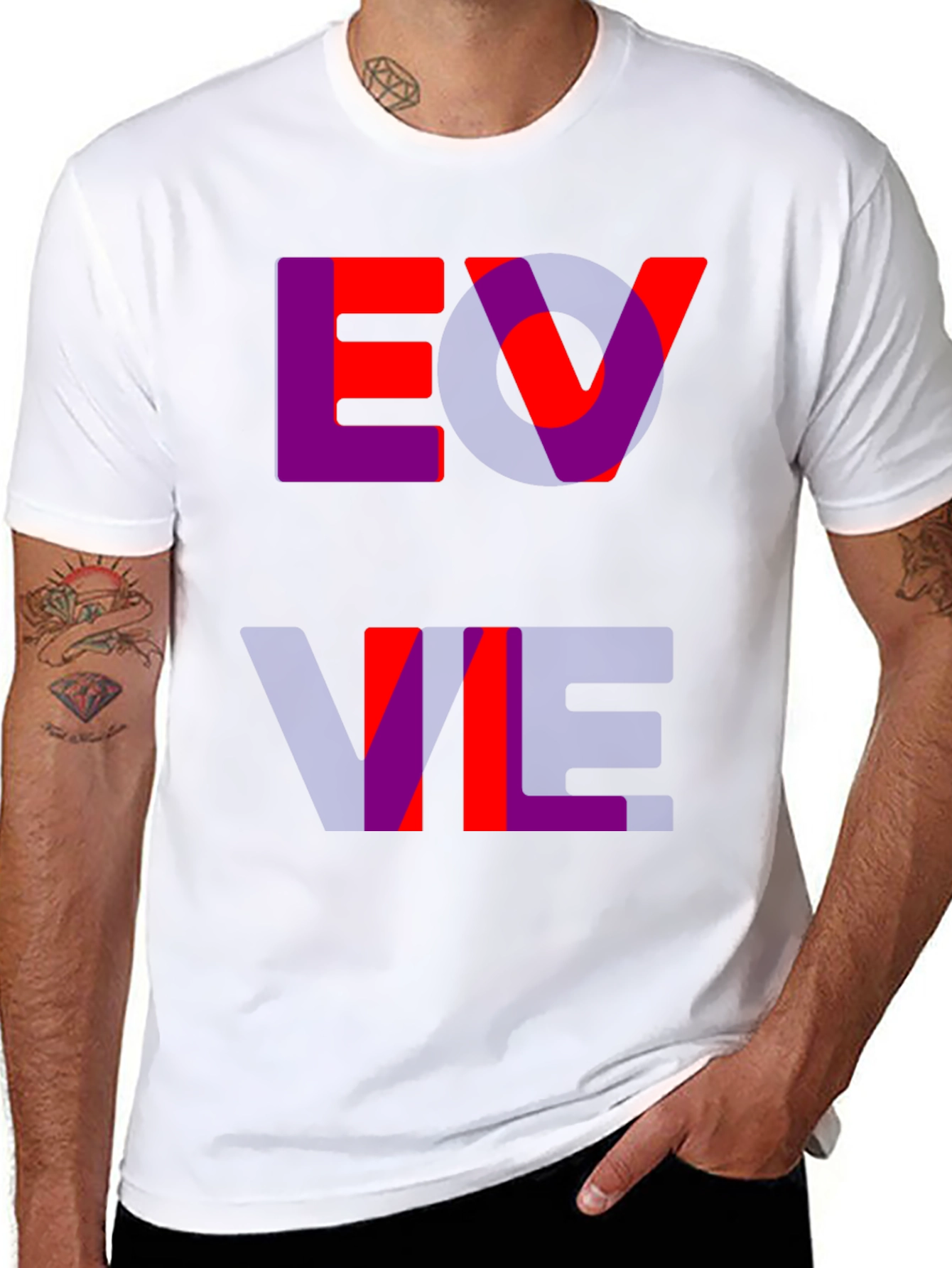 Black Bold Graphic Tee - Evil Design view 8