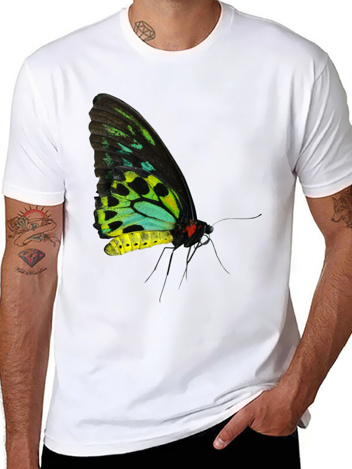 Black Butterfly Graphic Black T-Shirt view 8
