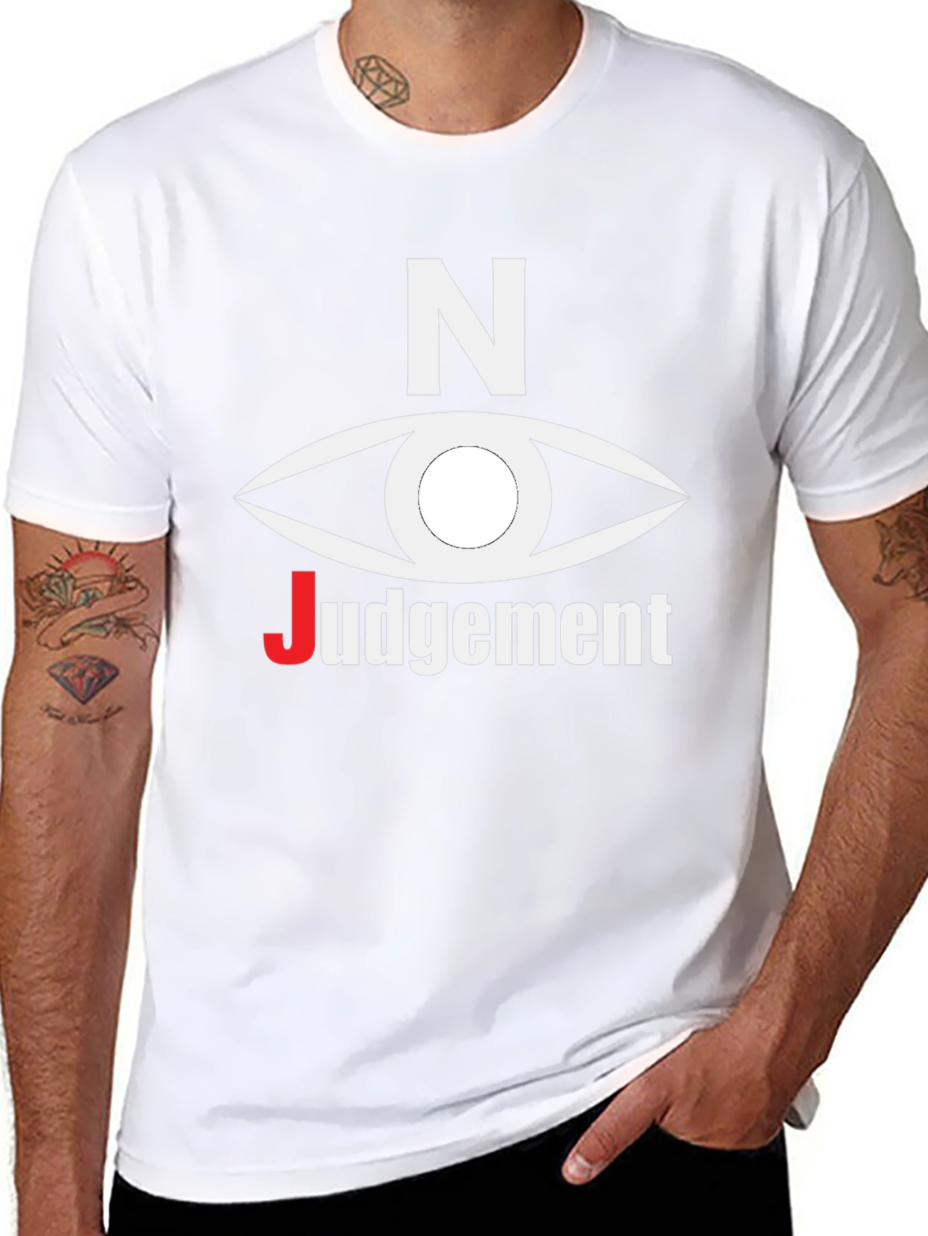 Black Novelty N Eye Judgement Graphic Tee - Black view 8
