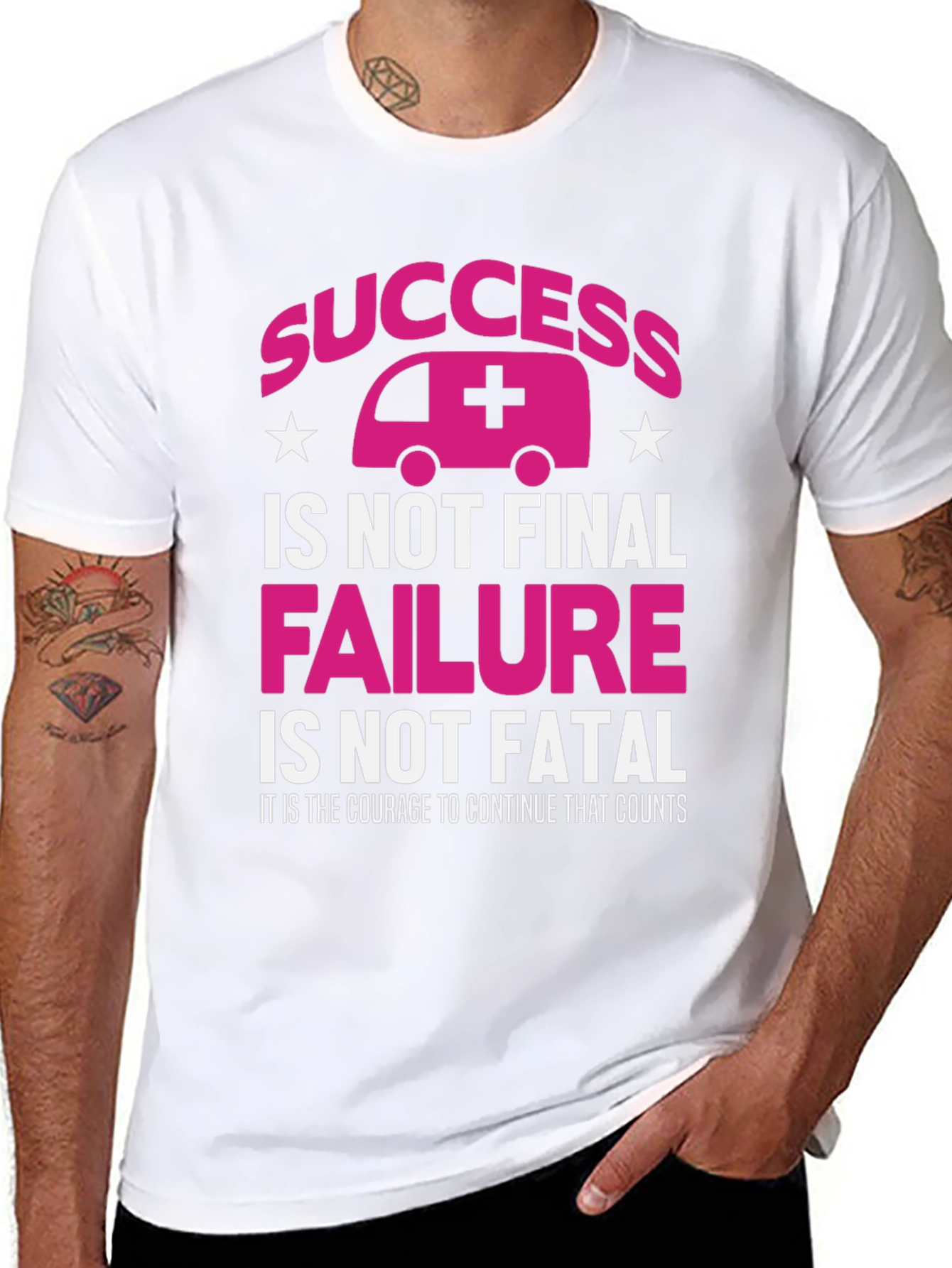 Black Success Ambulance Graphic Tee - Courage Counts T-Shirt view 8