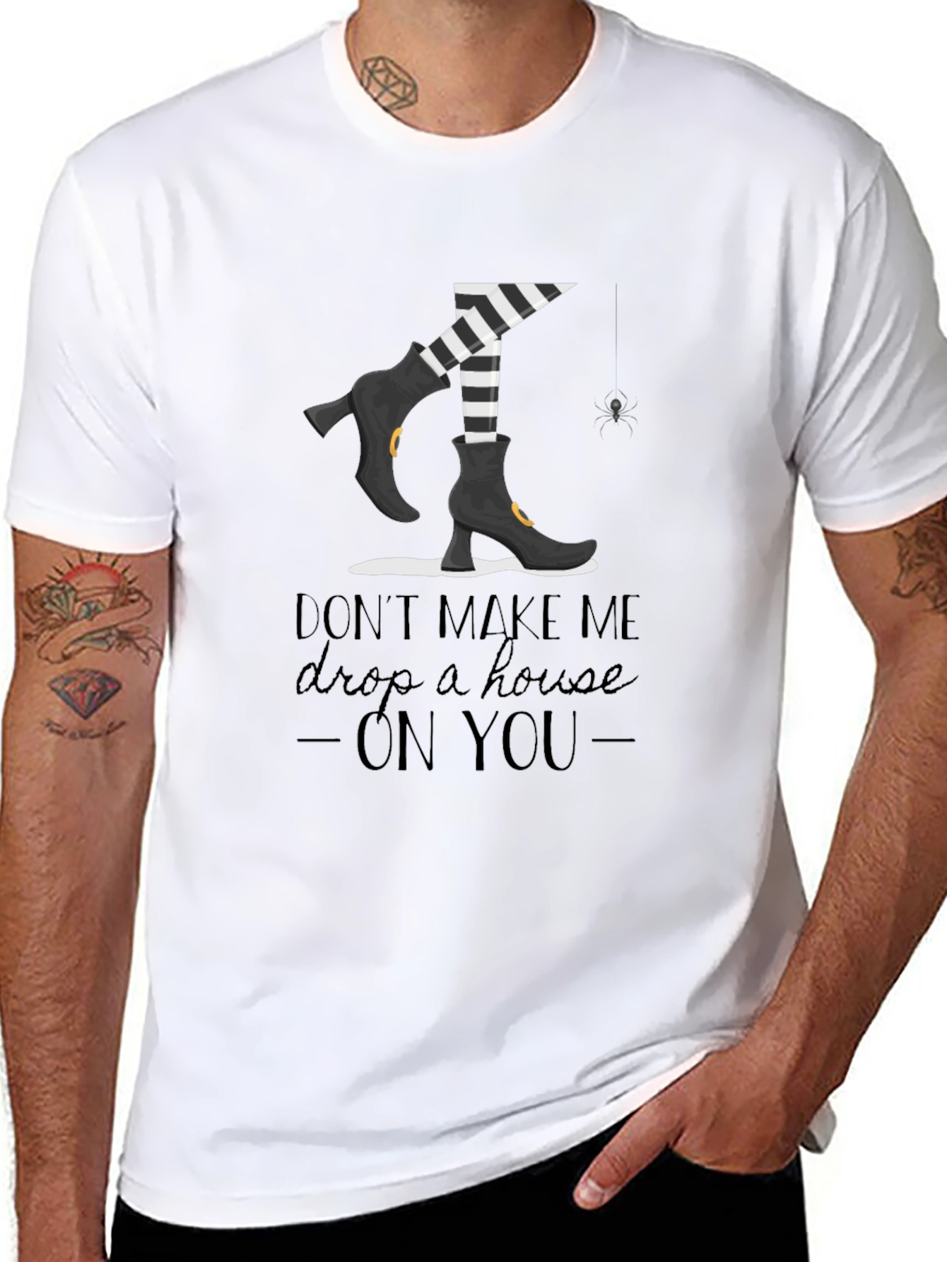 Black Witchy T-Shirt: Don't Make Me Drop a House On You view 8