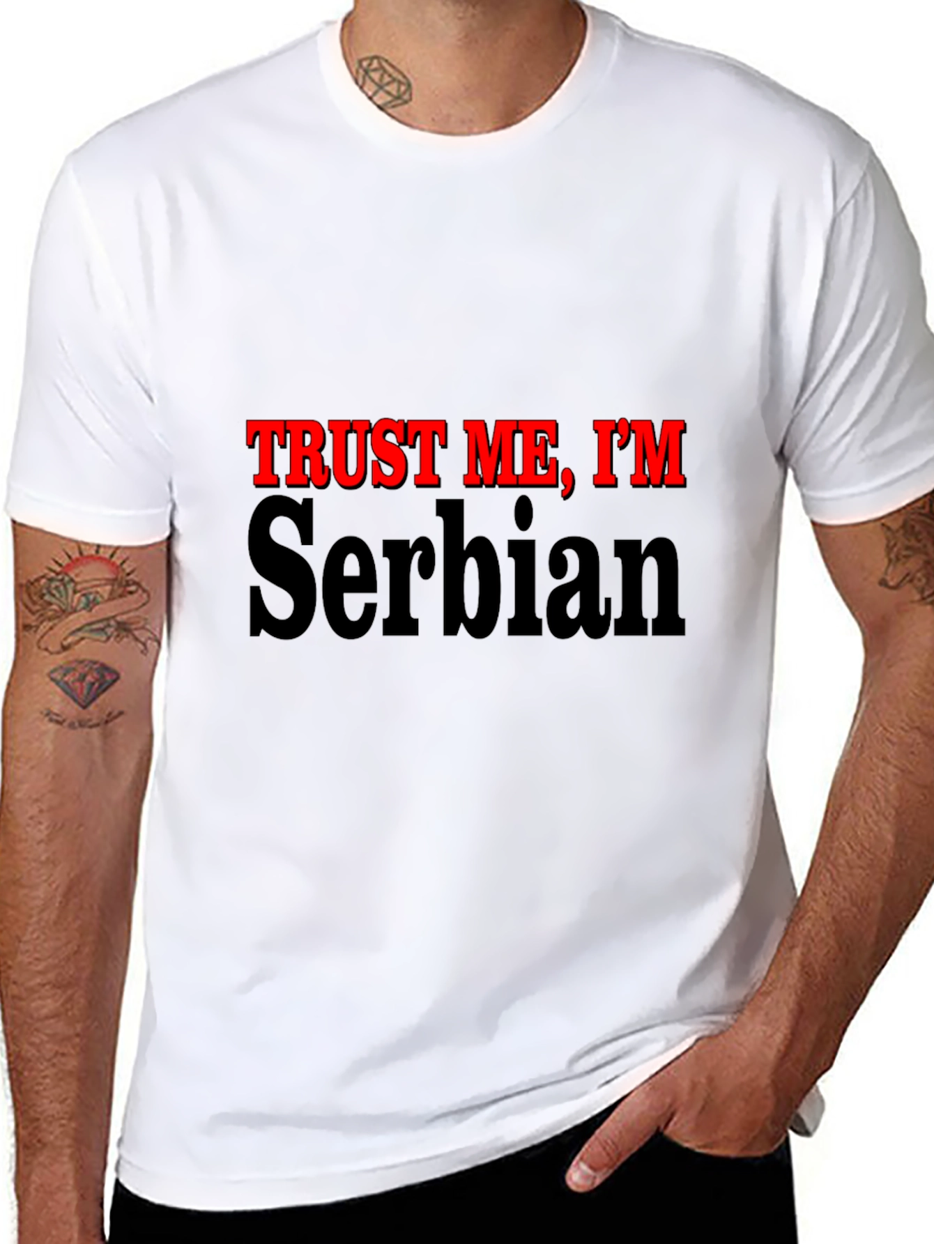 Black Trust Me, I'm Serbian - Graphic T-Shirt view 8
