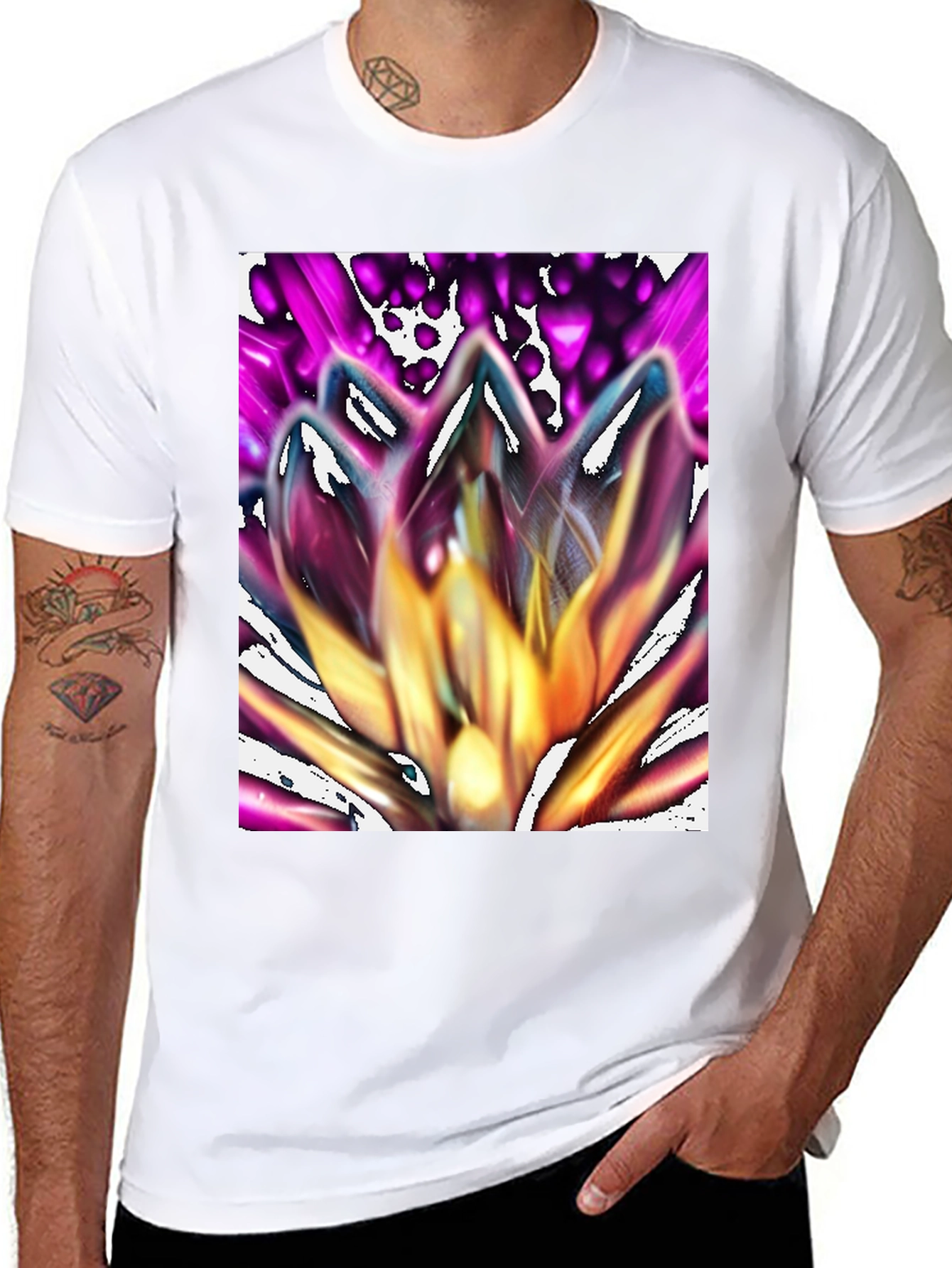 Black Abstract Flower Graphic Tee - Stylish Unisex T-Shirt view 8