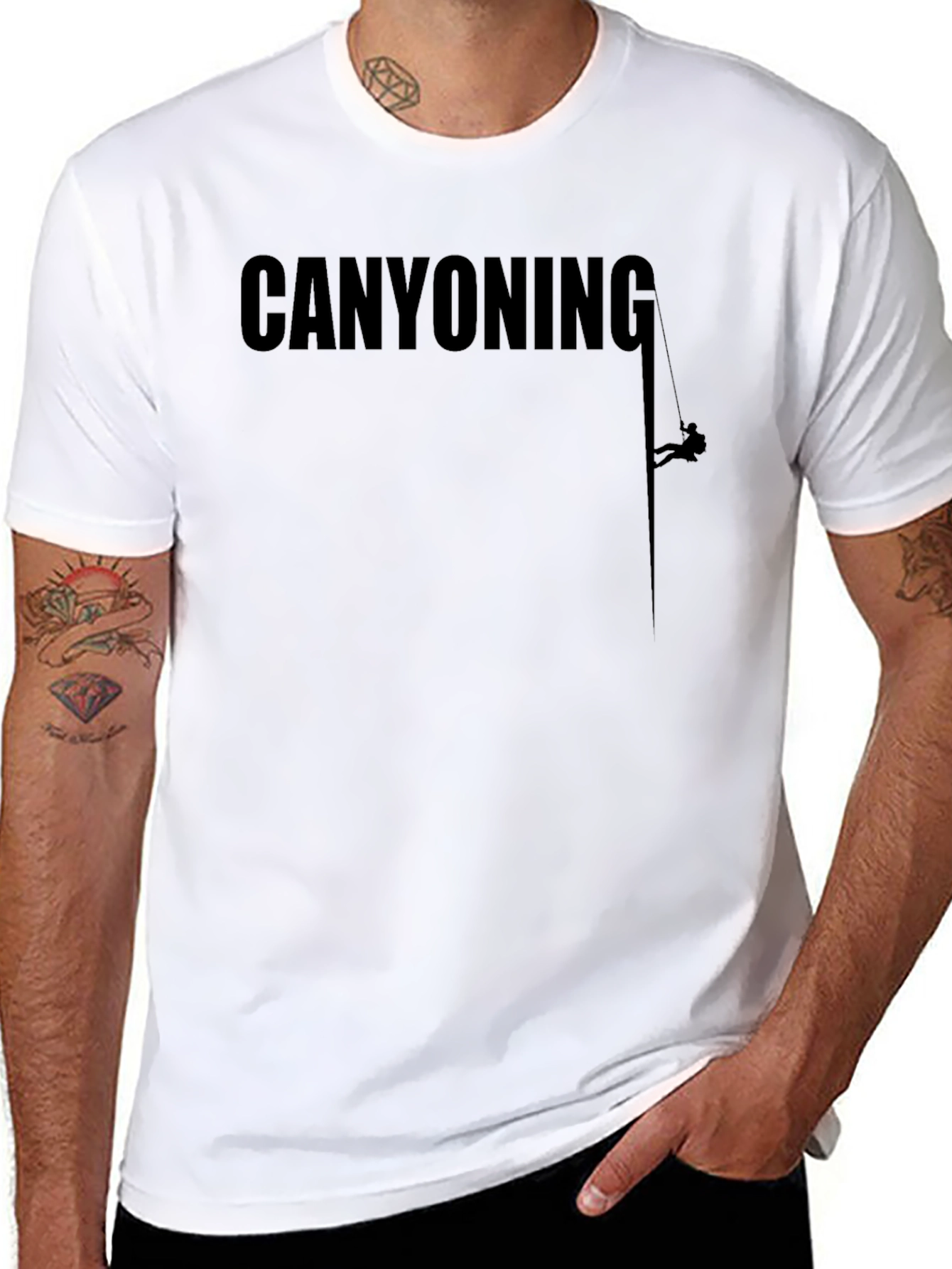 Black Canyoning Adventure T-Shirt view 8