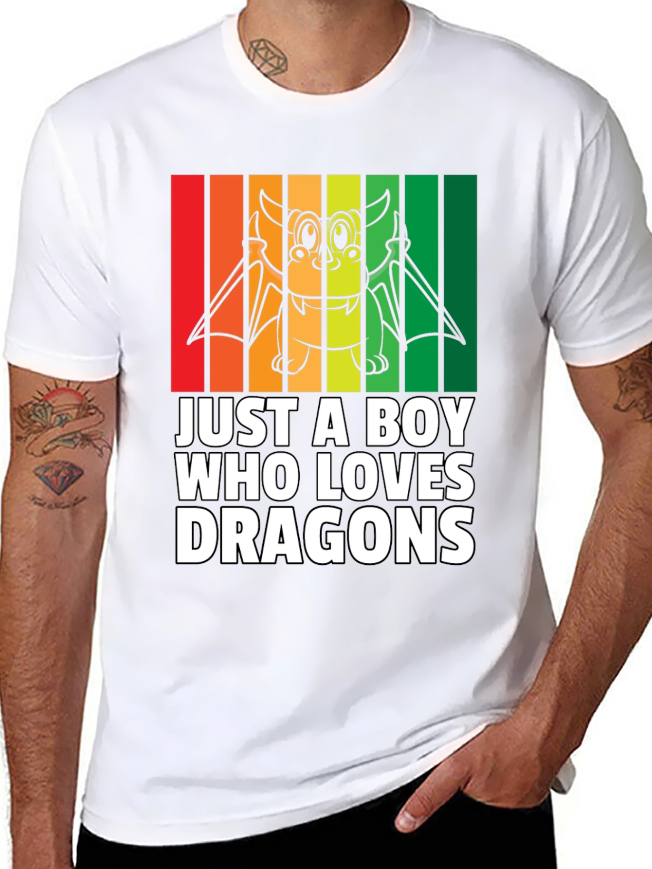 Black Just A Boy Who Loves Dragons T-Shirt view 8