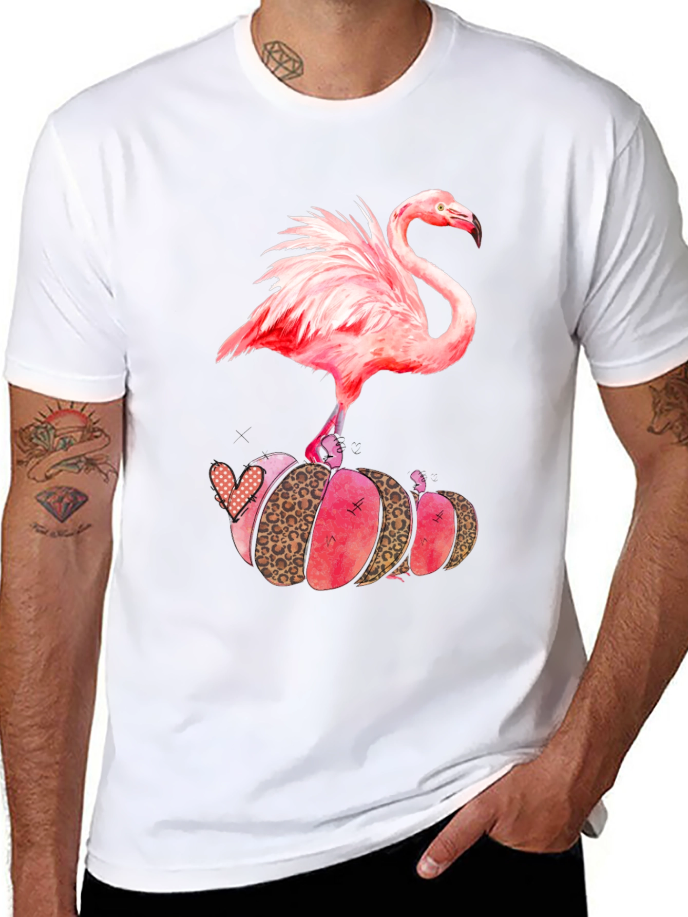 Black Flamingo Pumpkin Patch Tee view 8
