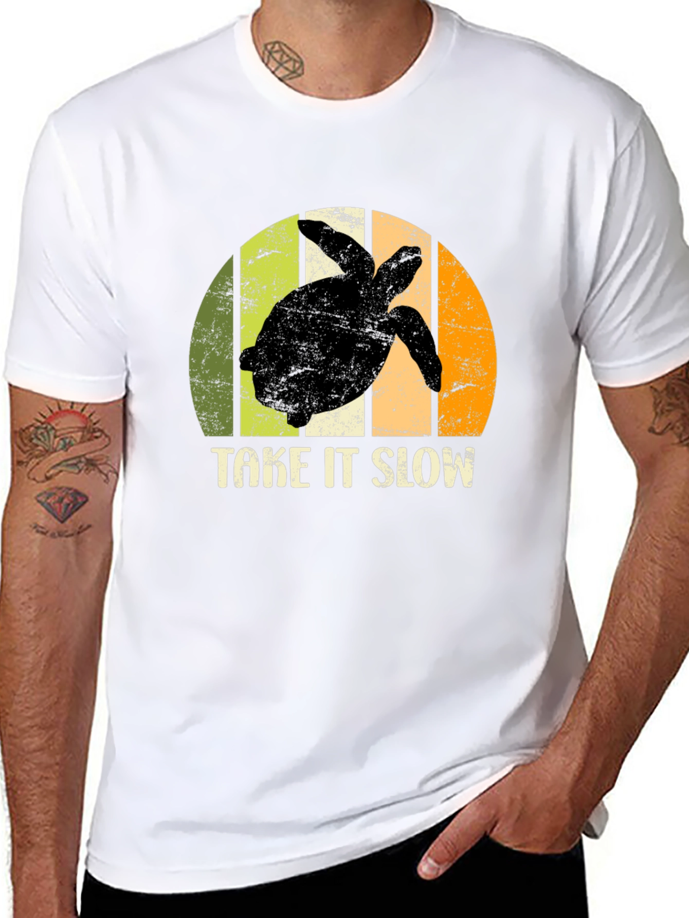 Black Take It Slow Turtle Graphic Tee - Relaxed Comfort view 8