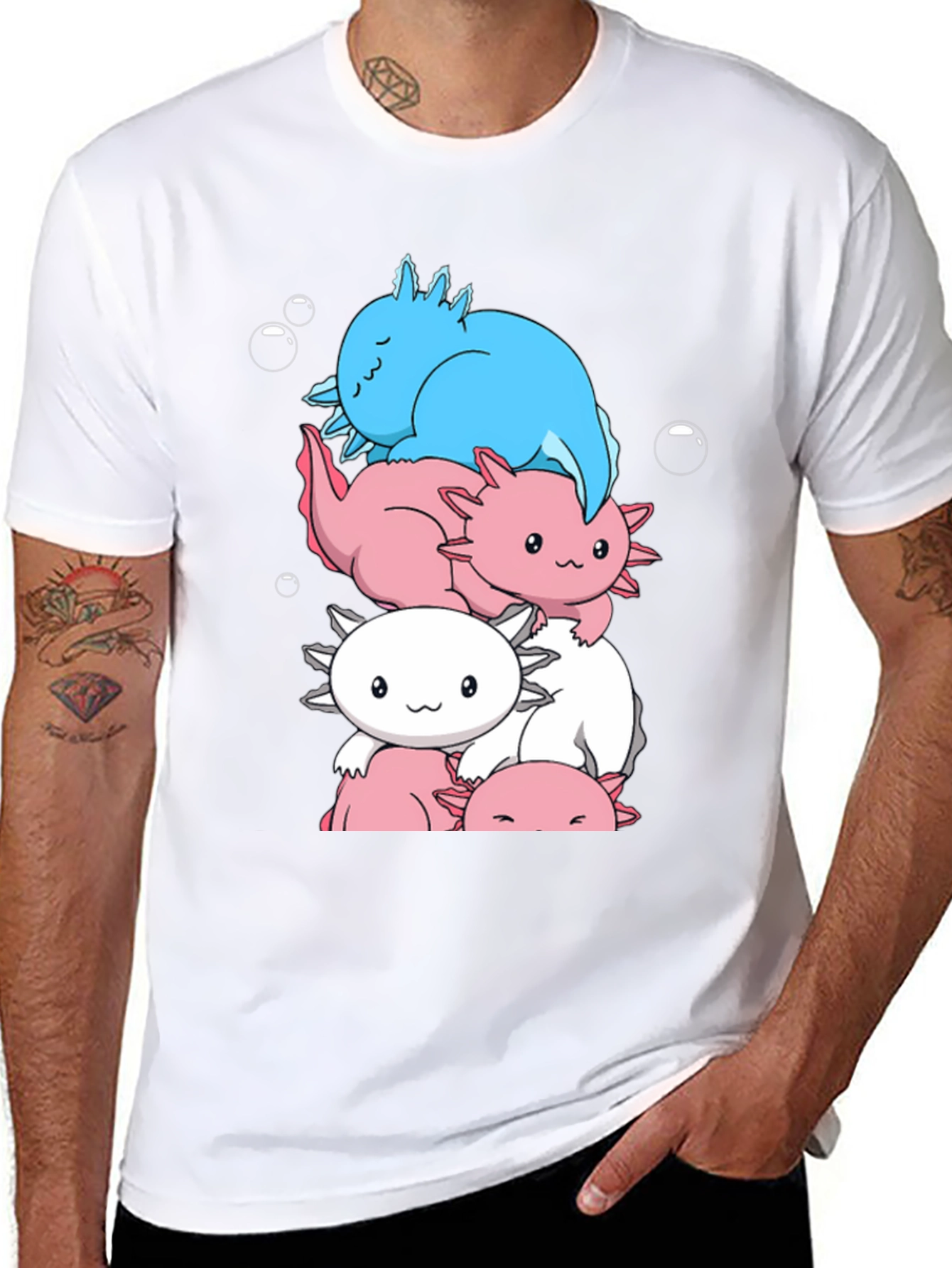 Black Axolotl Stack Graphic Tee view 8