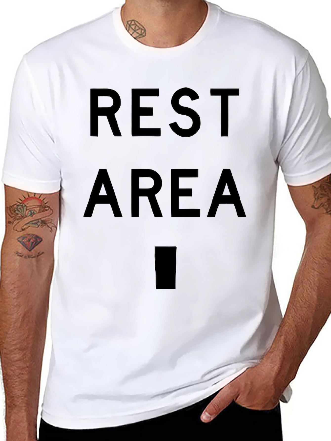 Black Rest Area Graphic T-Shirt - Novelty Tee view 8