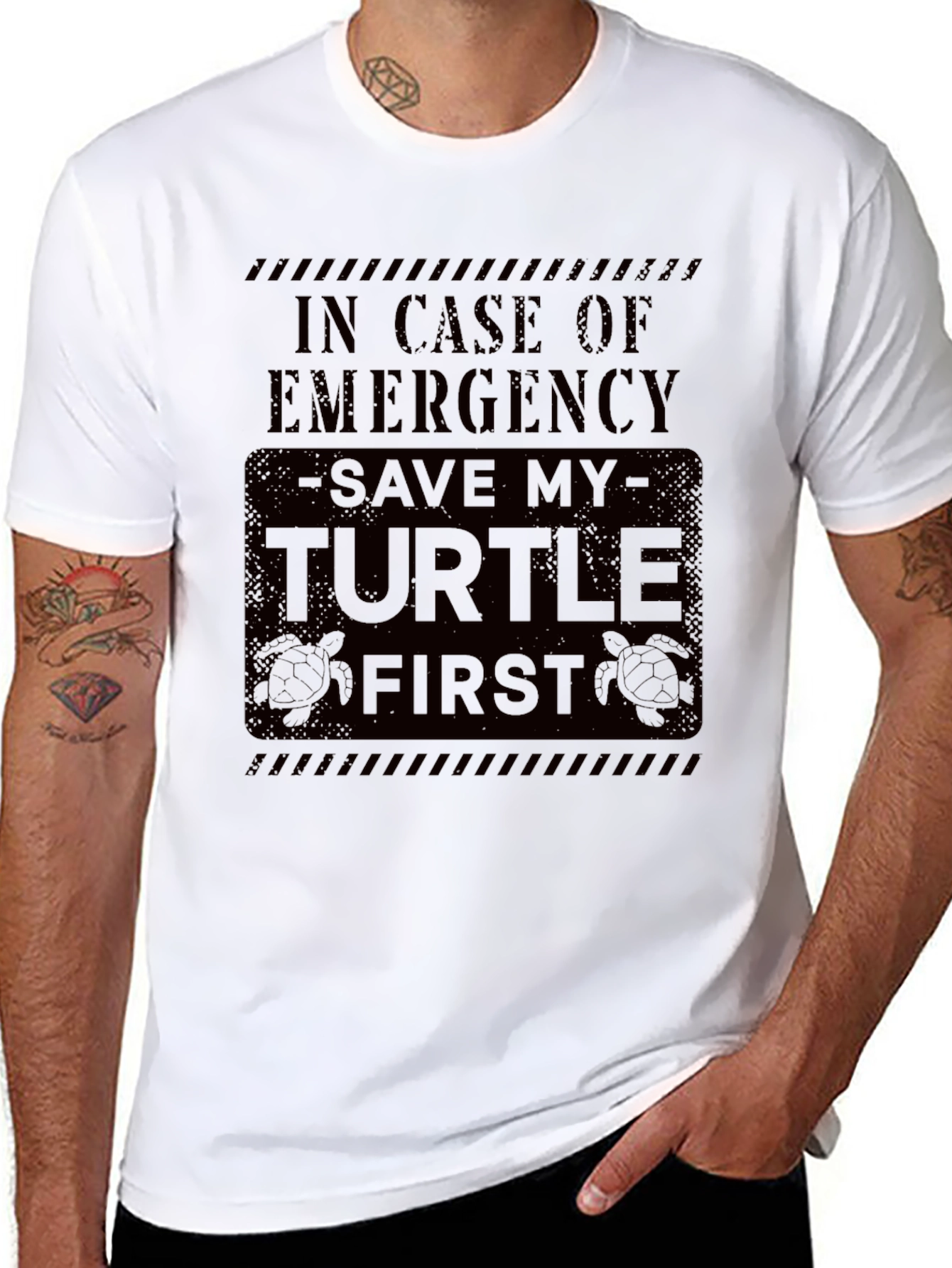 Black Save My Turtle First Graphic T-Shirt view 8