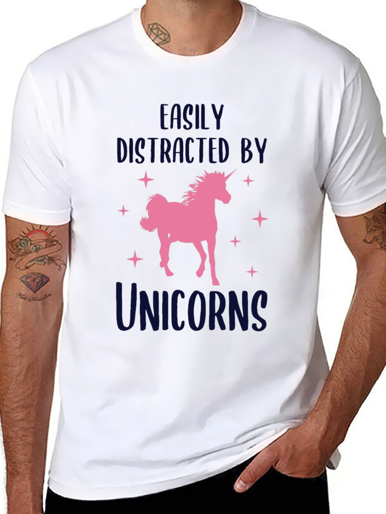 Black Unicorn Lover T-Shirt - Easily Distracted view 8
