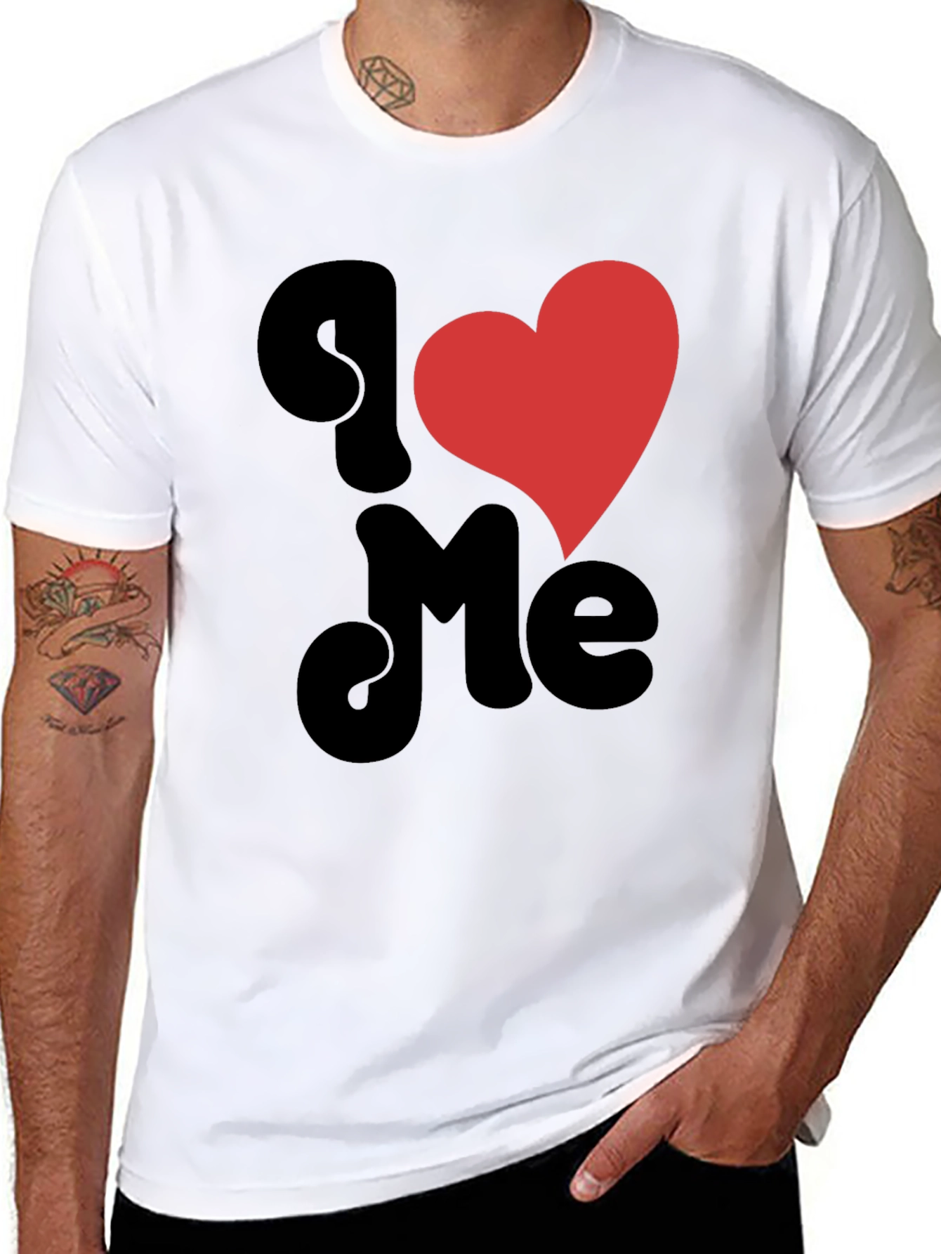 Black I Heart Me Black Graphic Tee view 8