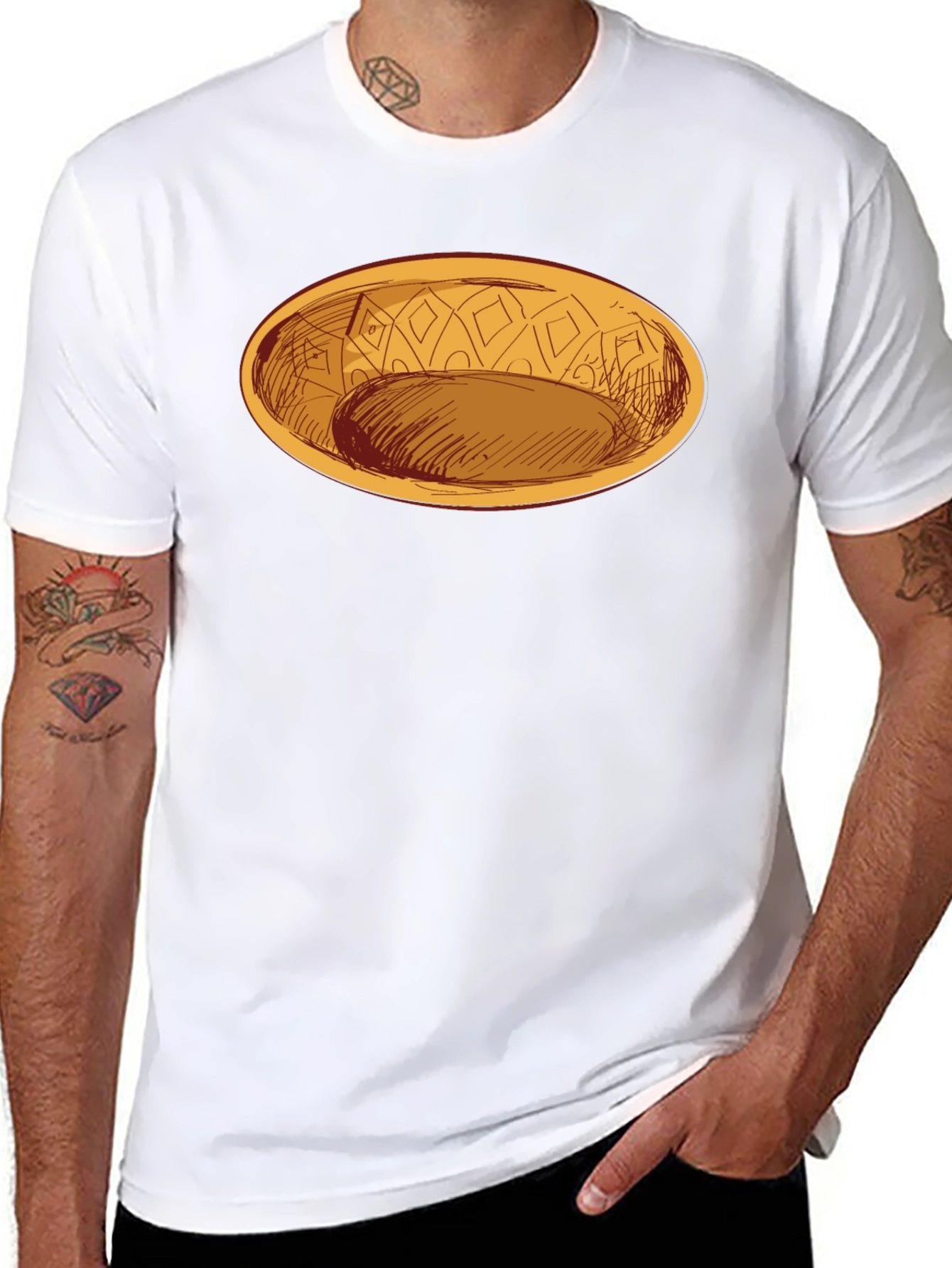 Black Oval Dish Graphic Tee - Modern Style view 8