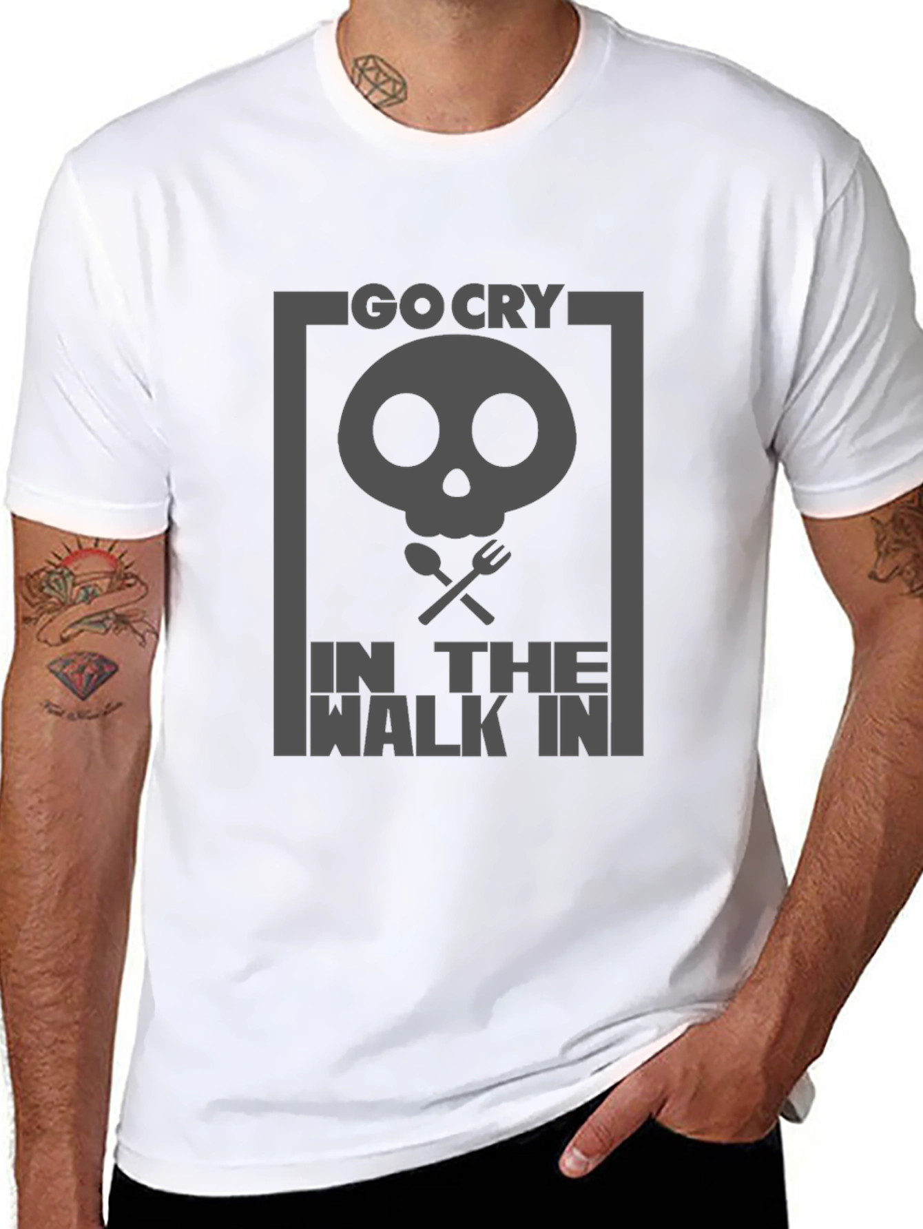Black Go Cry In The Walk In Black Graphic Tee view 8