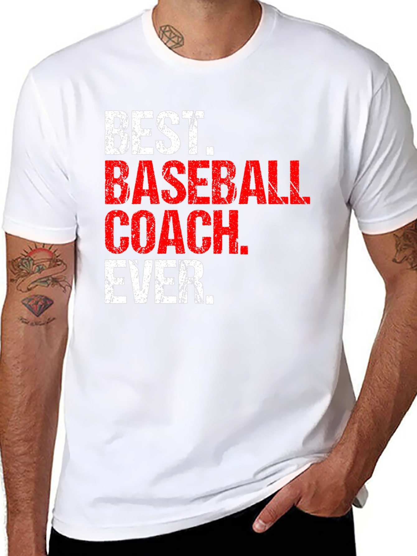 Black Best Baseball Coach Ever Graphic T-Shirt view 8