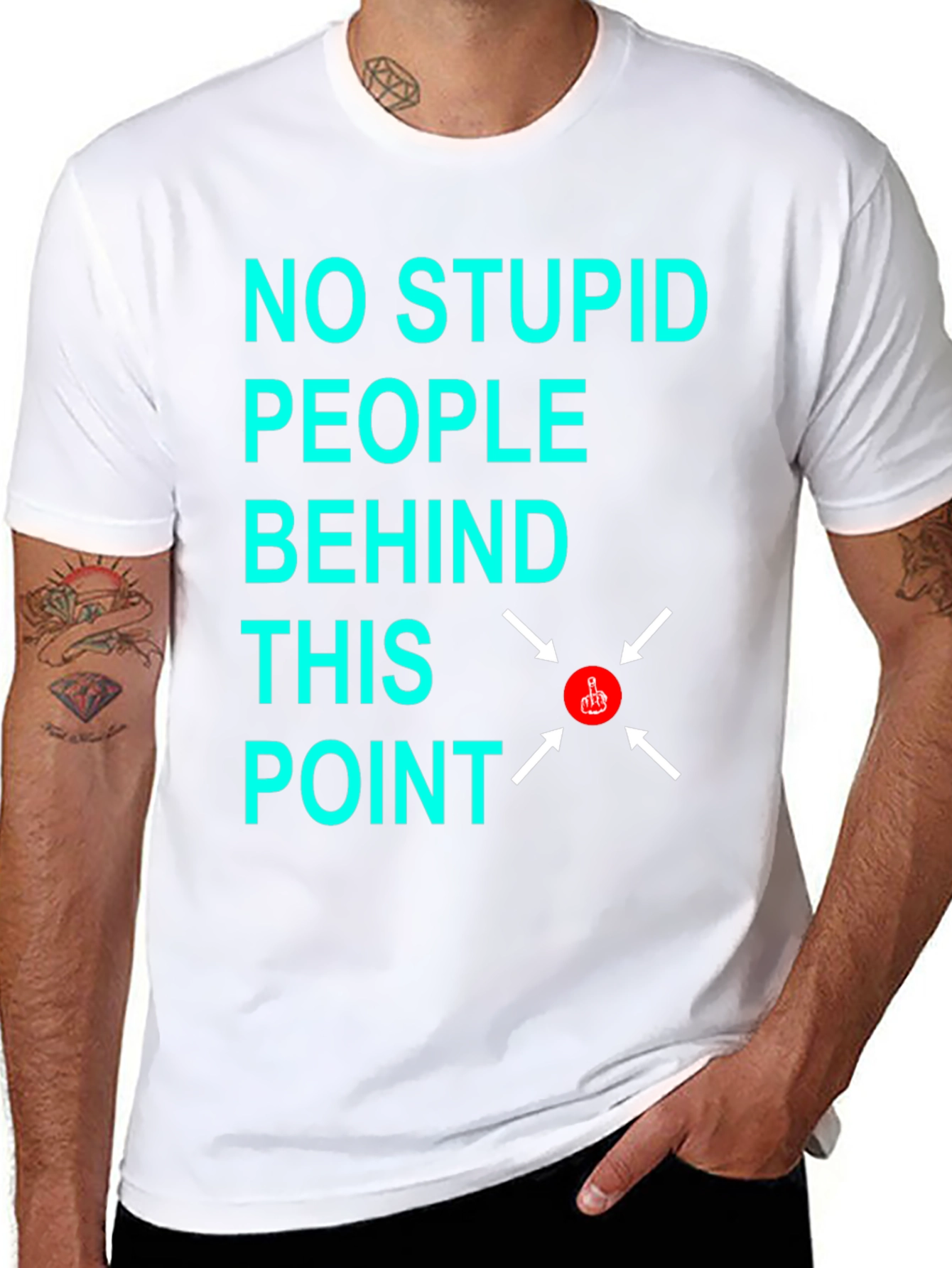 Black No Stupid People Graphic T-Shirt view 8