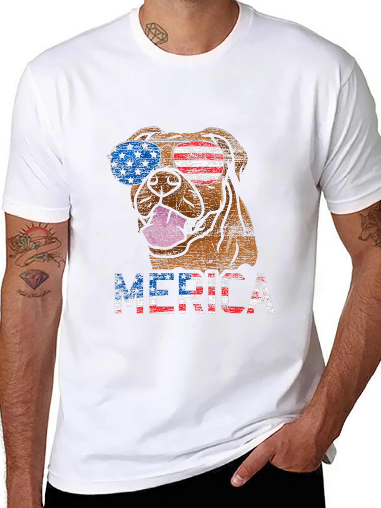 Black Patriotic Dog Graphic T-Shirt view 8