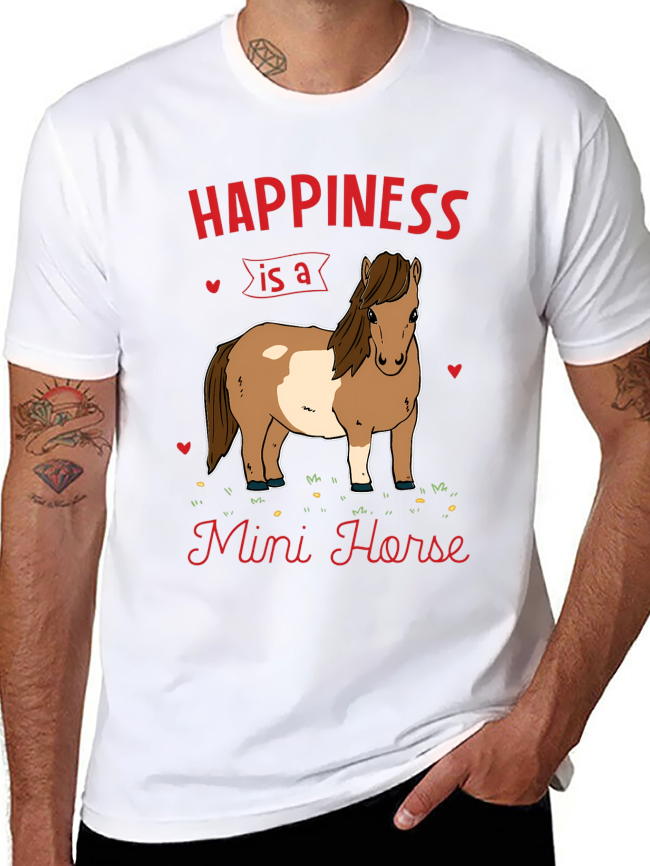 Black Happiness Mini Horse T-Shirt view 8