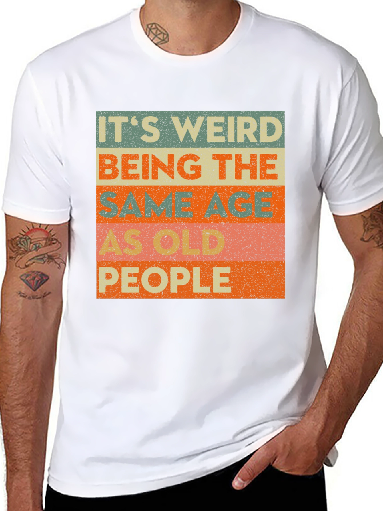 Black Funny Old People T-Shirt, Novelty Humor Tee view 8