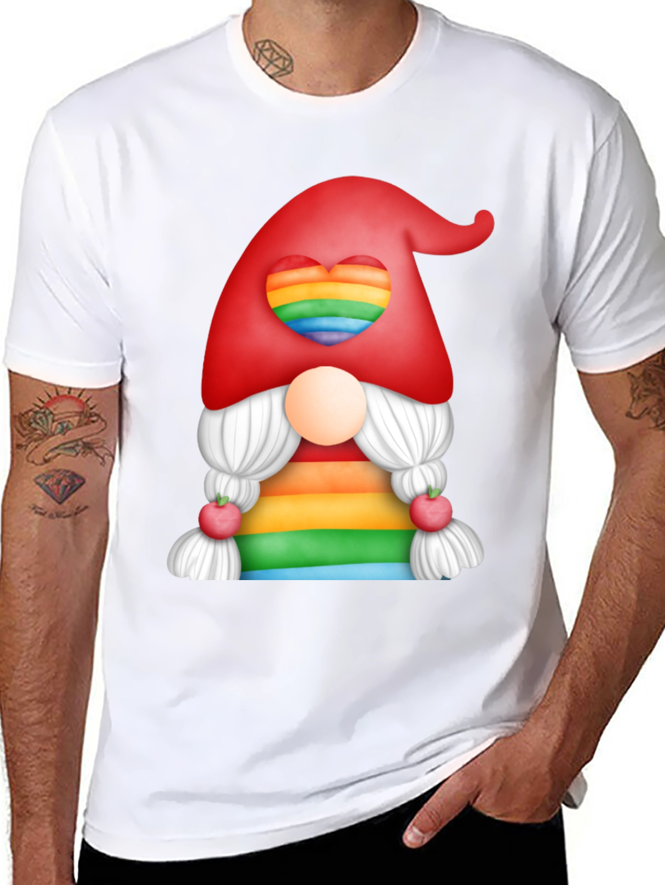 Black Rainbow Gnome T-Shirt view 8