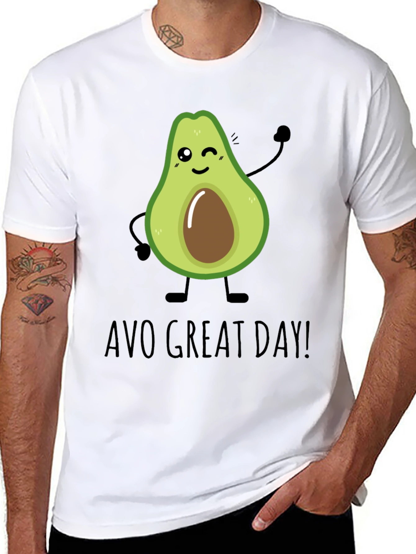 Black Avo Great Day T-Shirt - Cute Avocado Graphic Tee view 8