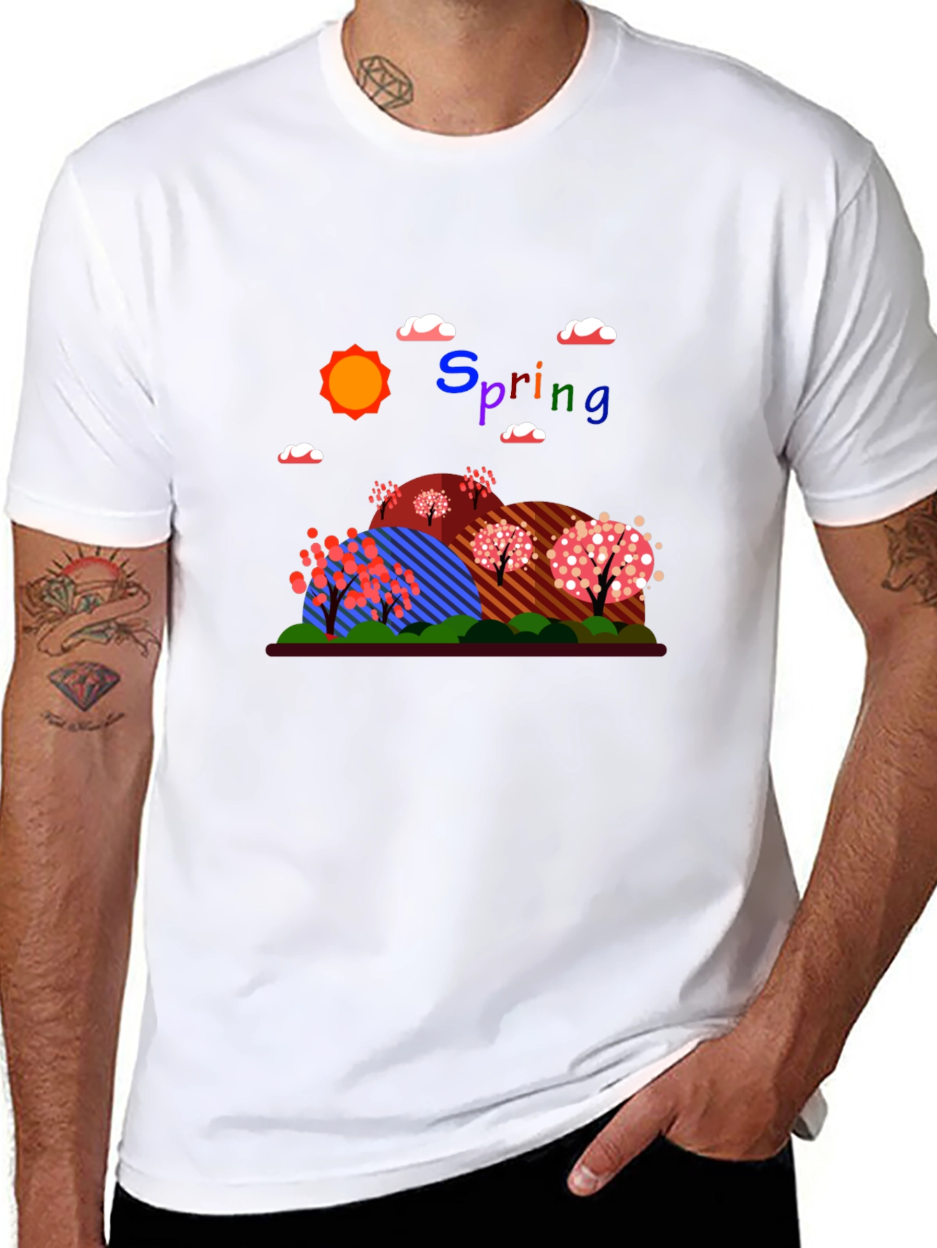Black Spring Landscape Graphic Tee - Unisex view 8