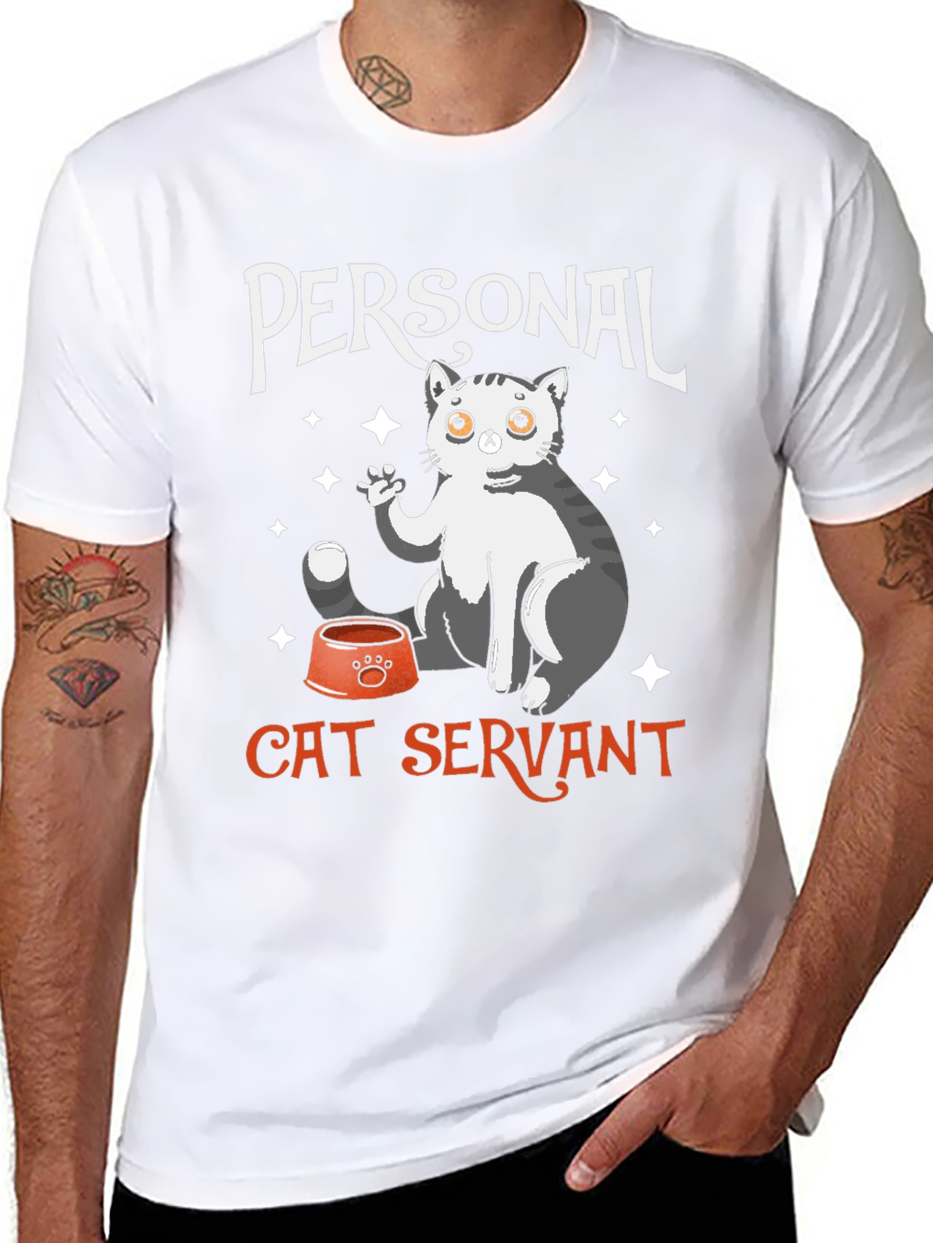 Black Personal Cat Servant T-Shirt view 8
