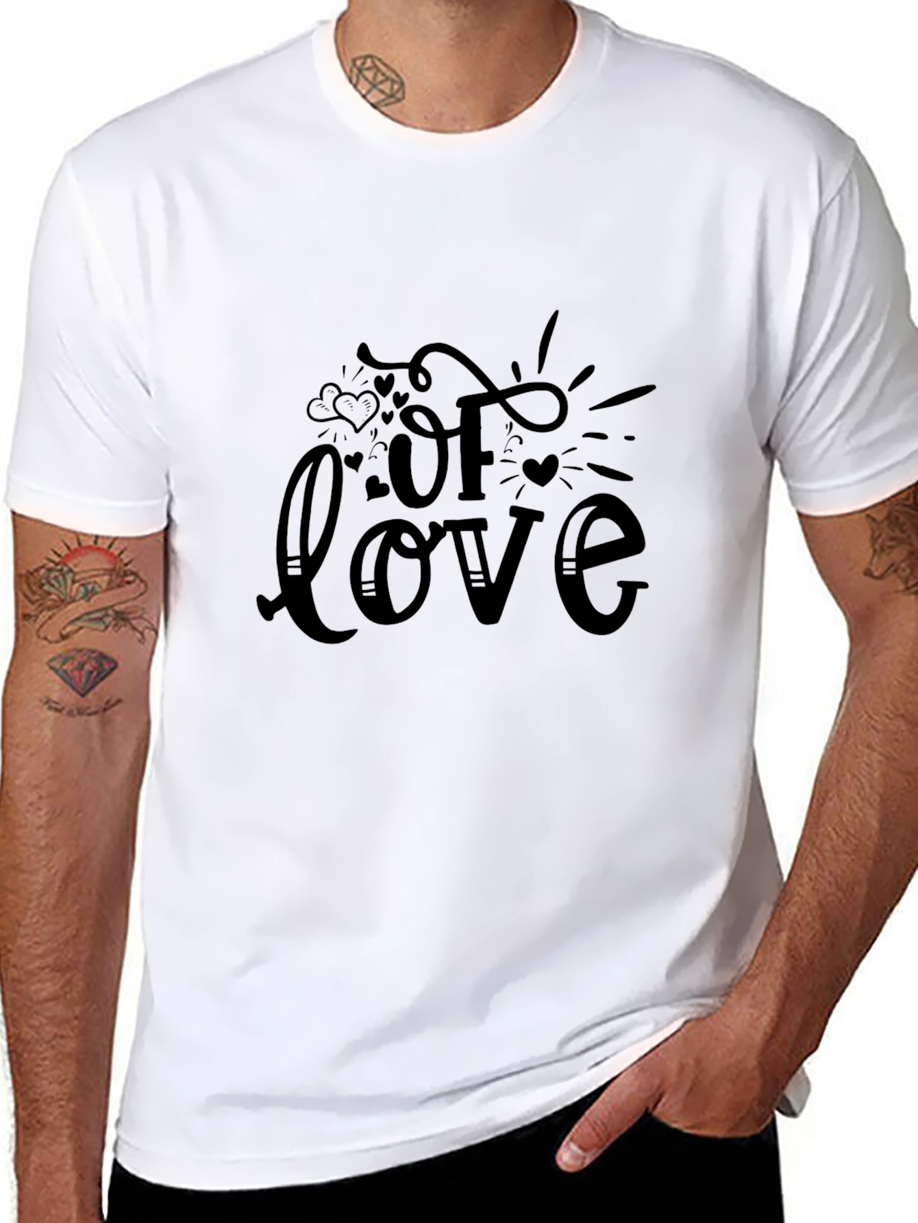 Black Of Love Graphic Tee - Stylish Black Cotton T-Shirt view 8