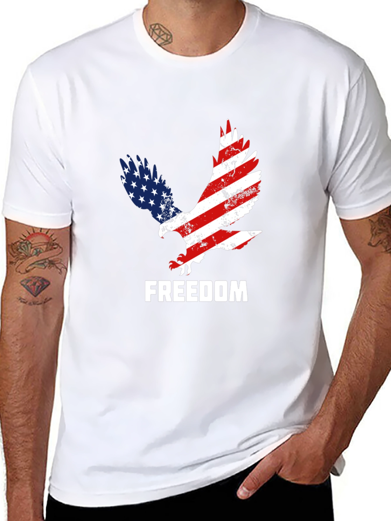 Black American Freedom Eagle Graphic Tee view 8