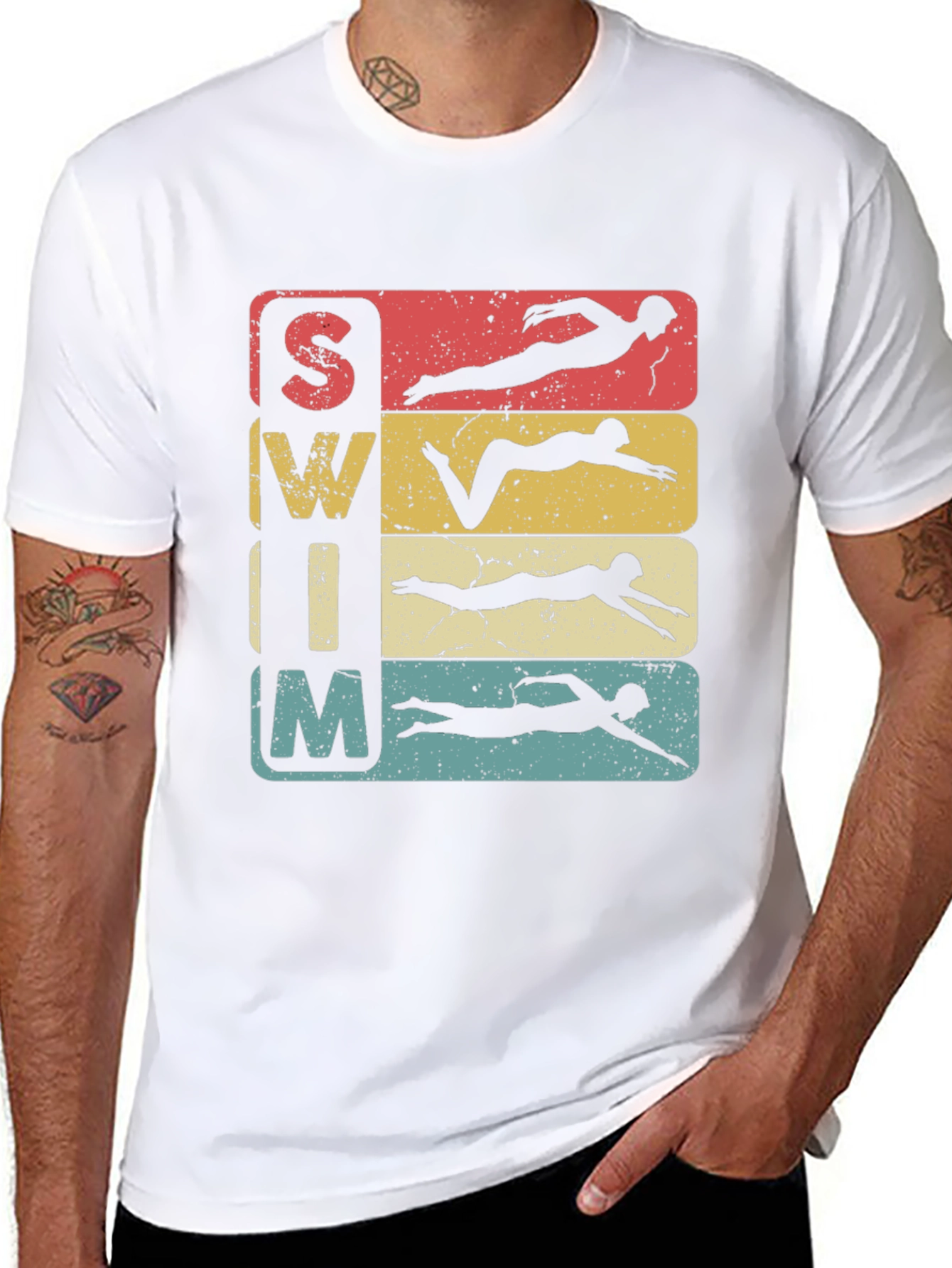 Black Vintage Swim Team T-Shirt view 8