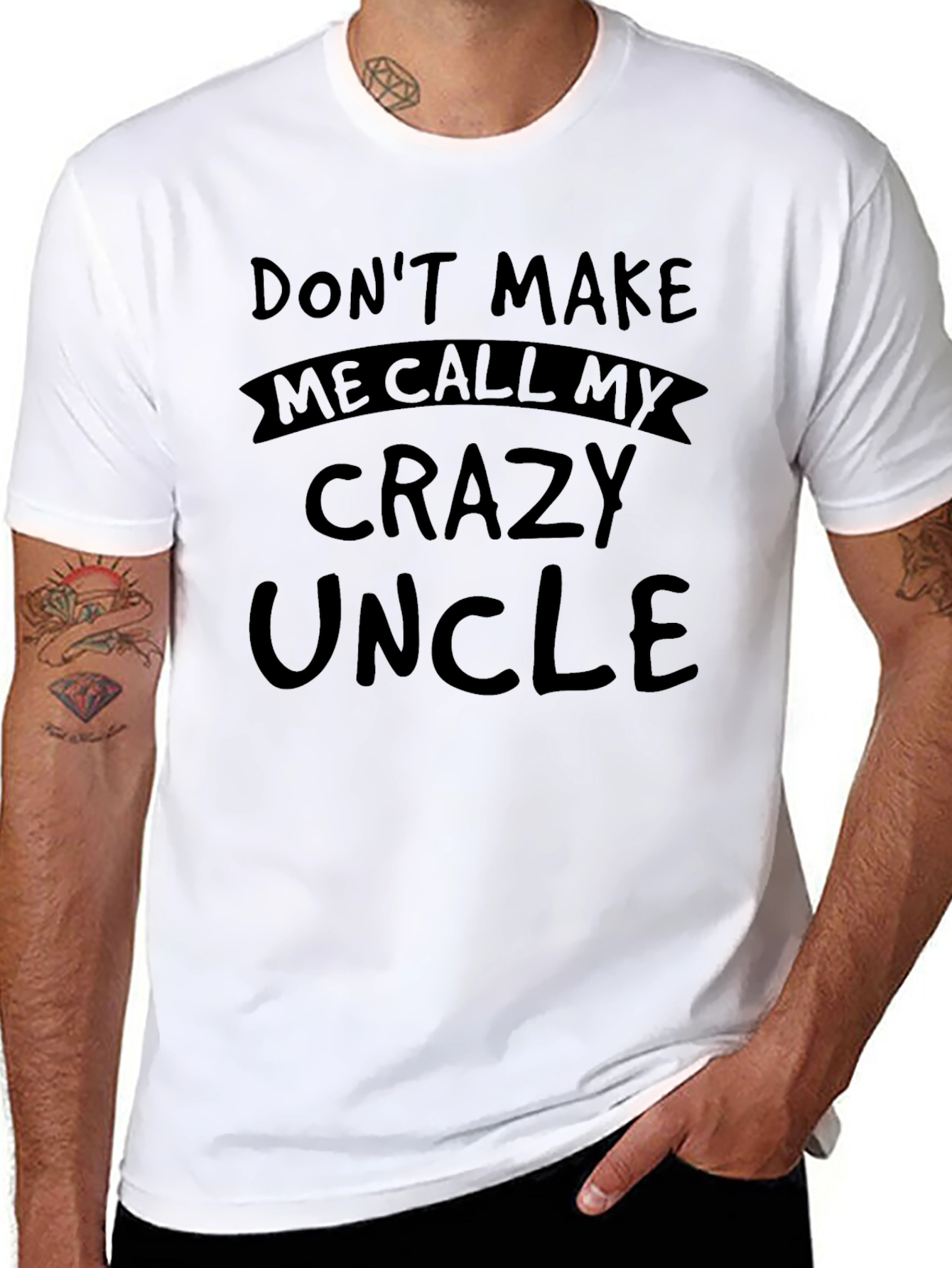 Black Crazy Uncle Graphic T-Shirt - Funny Novelty Tee view 8