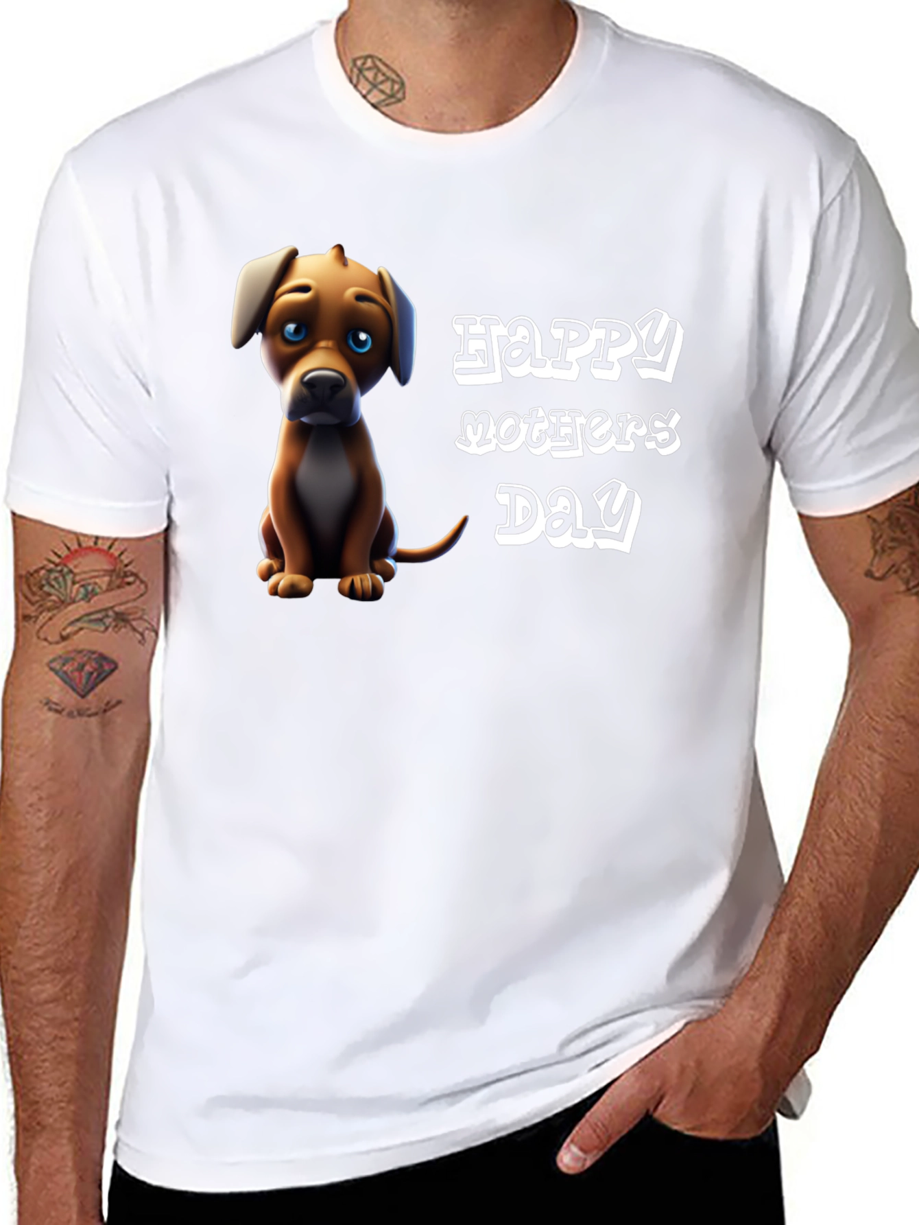 Black Happy Mother's Day Dog Graphic T-Shirt view 8