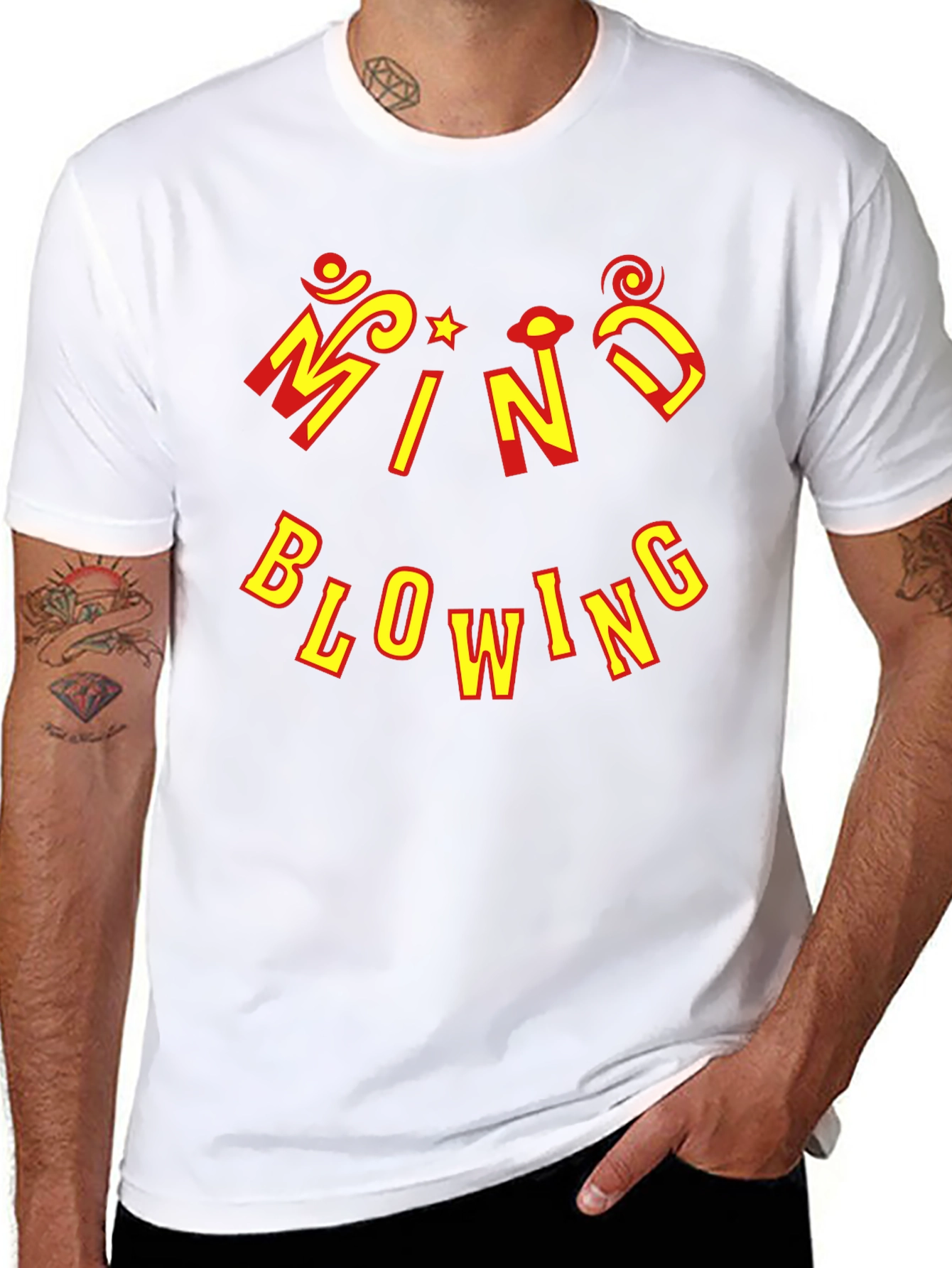 Black Mind Blowing Graphic Tee - Unique Design T-Shirt view 8