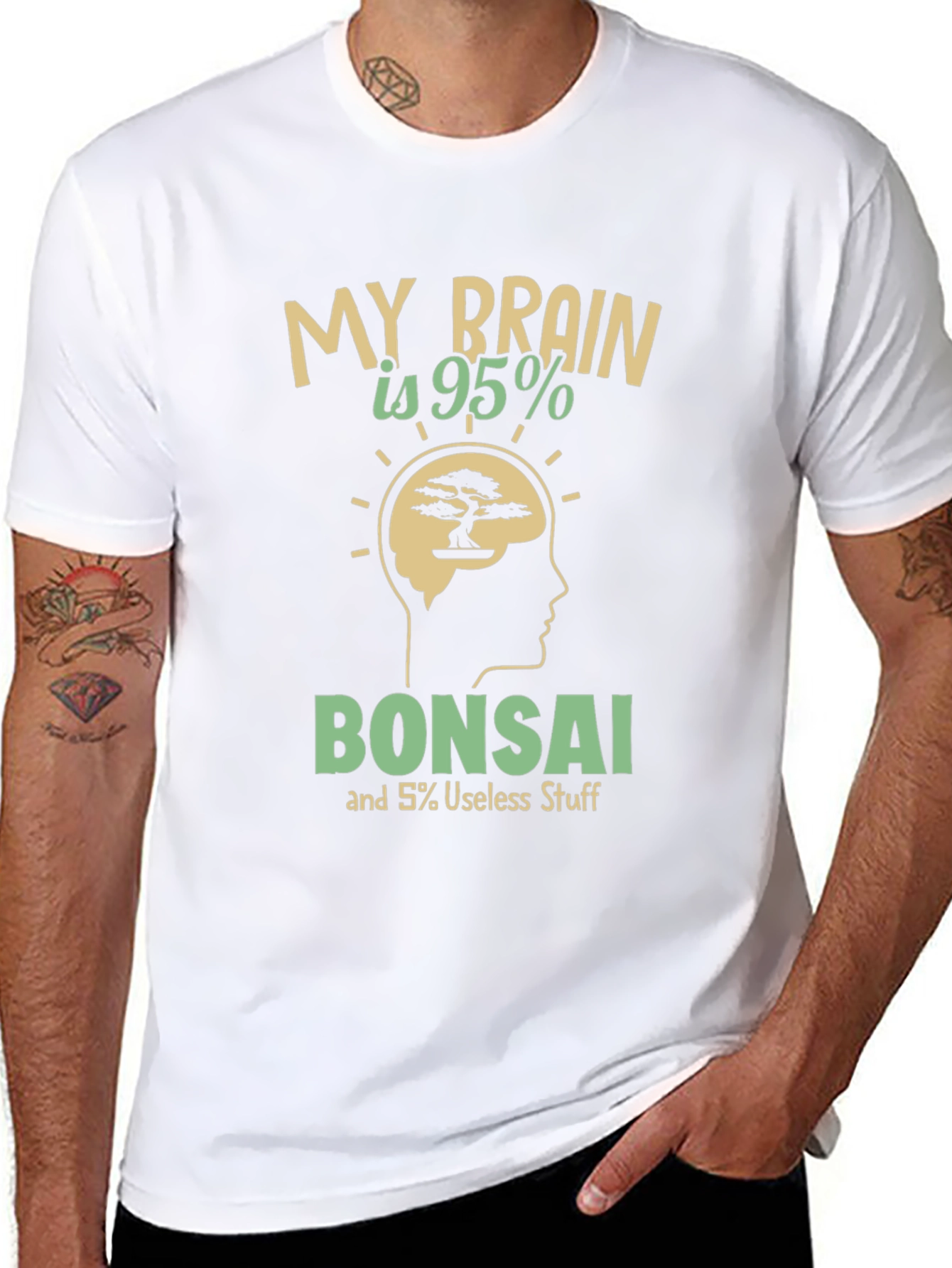 Black My Brain is 95% Bonsai T-Shirt view 8