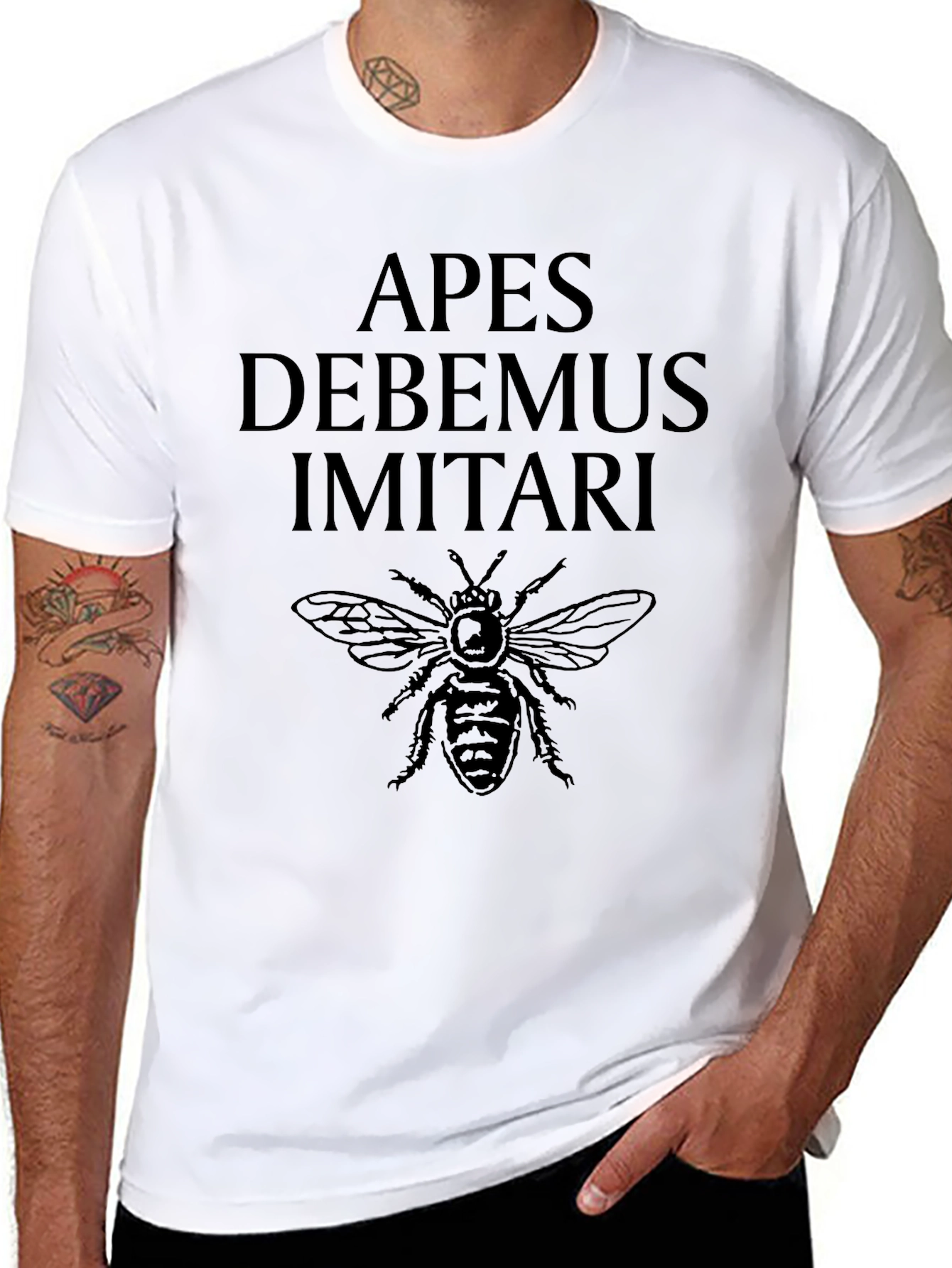 Black Apes Debemus Imitari Bee Graphic Tee - Black view 8