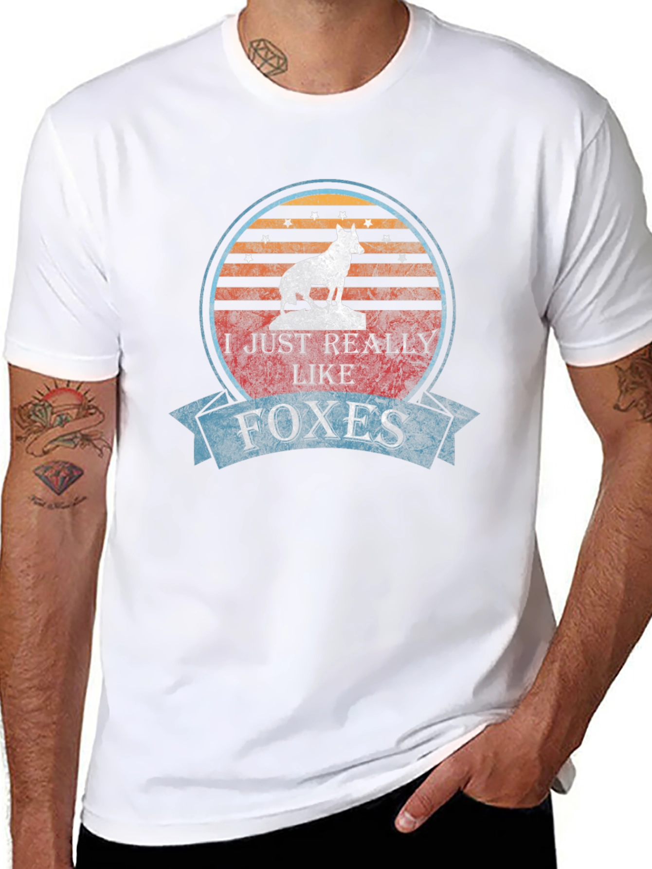 Black Fox Lover T-Shirt - Vintage Style Design view 8