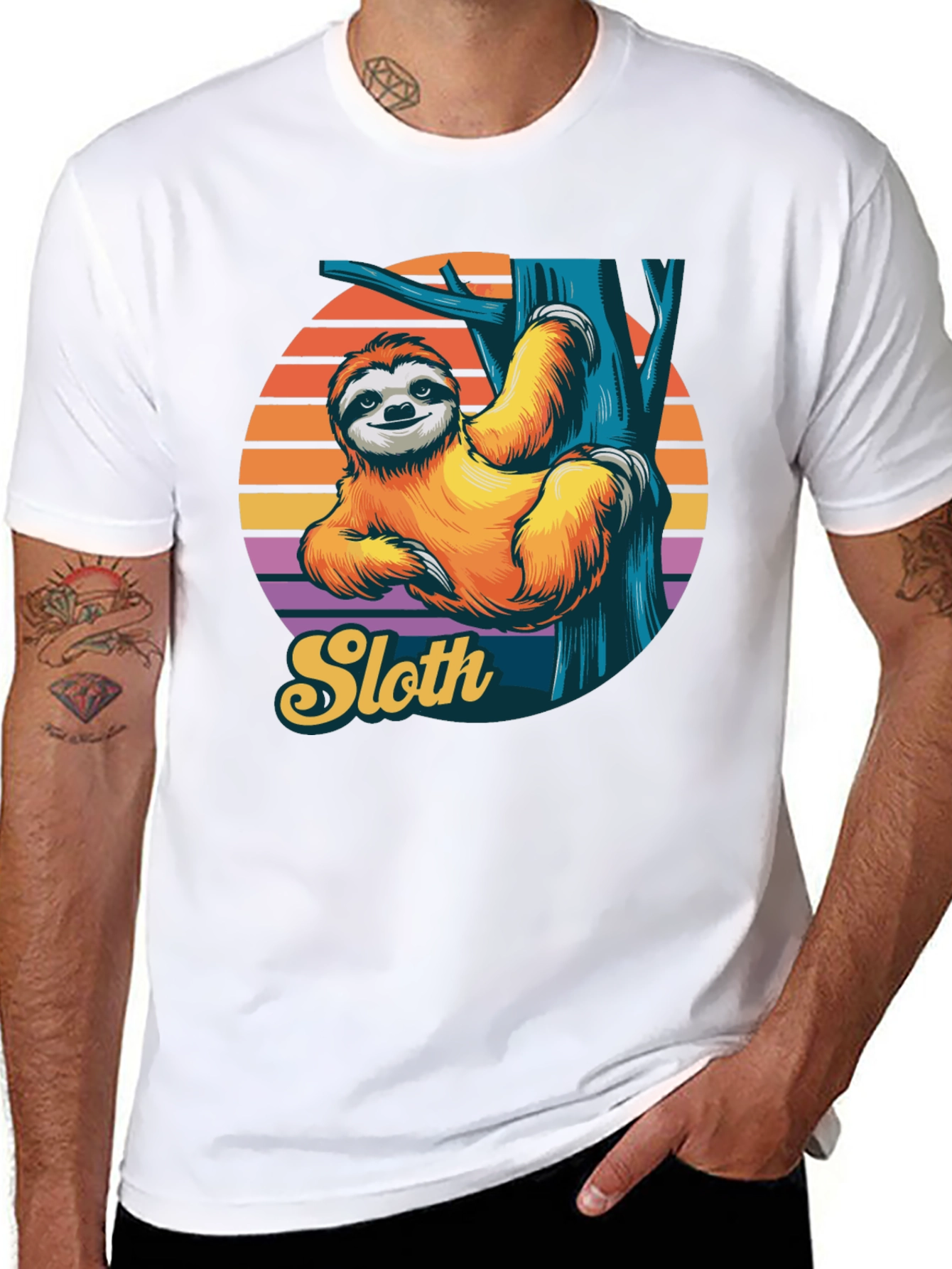 Black Sloth Graphic Tee - Relaxed Retro Style Shirt view 8